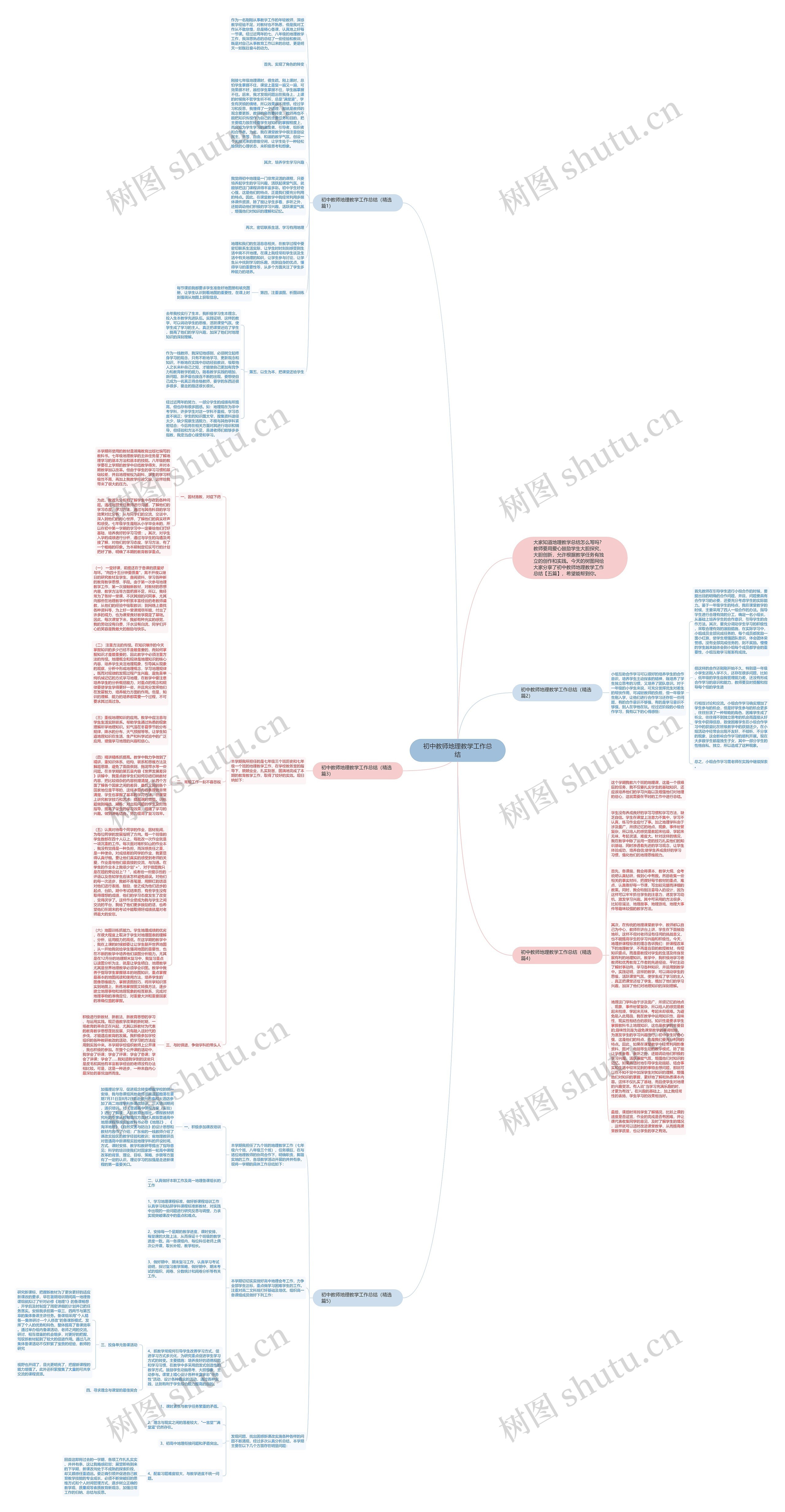 初中教师地理教学工作总结思维导图
