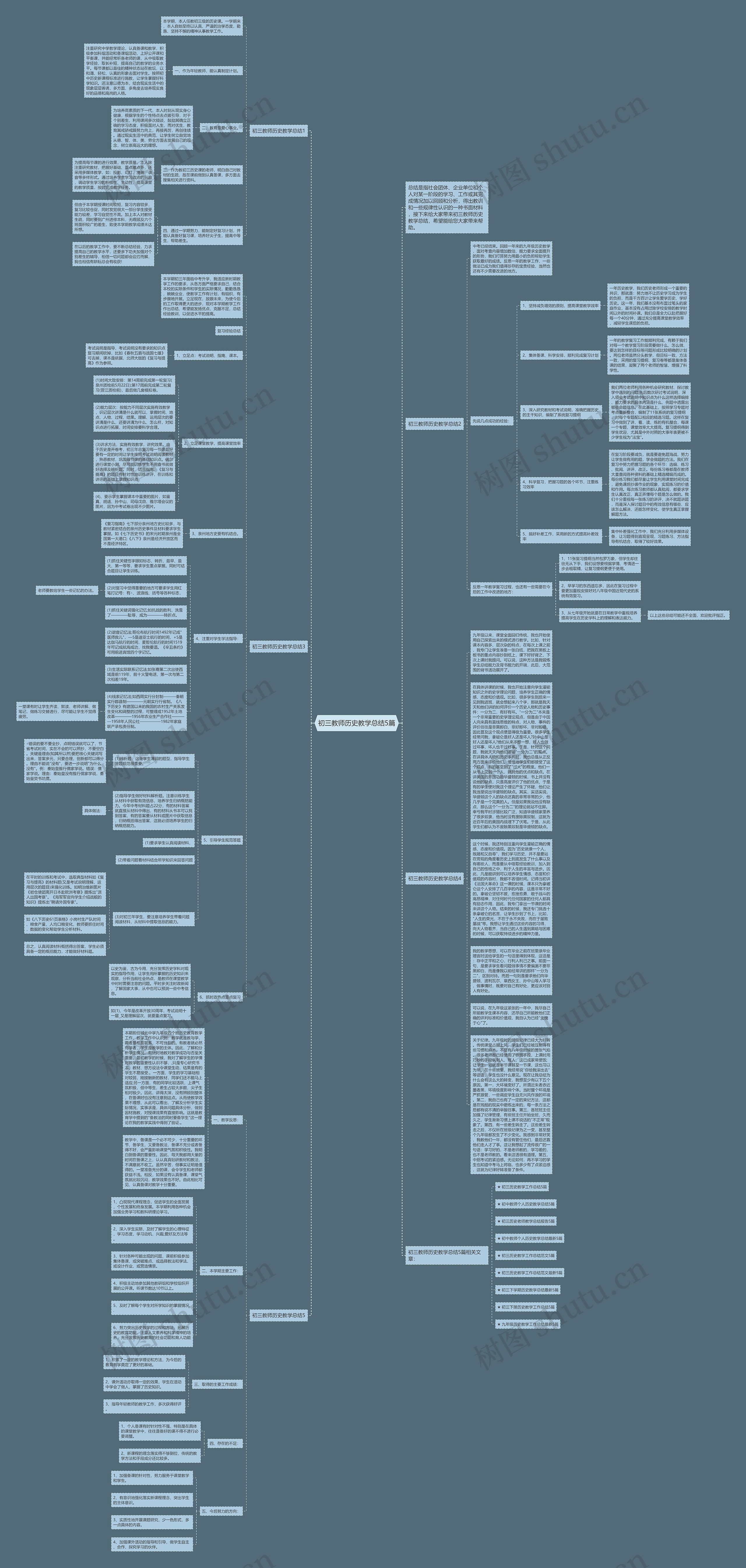 初三教师历史教学总结5篇思维导图