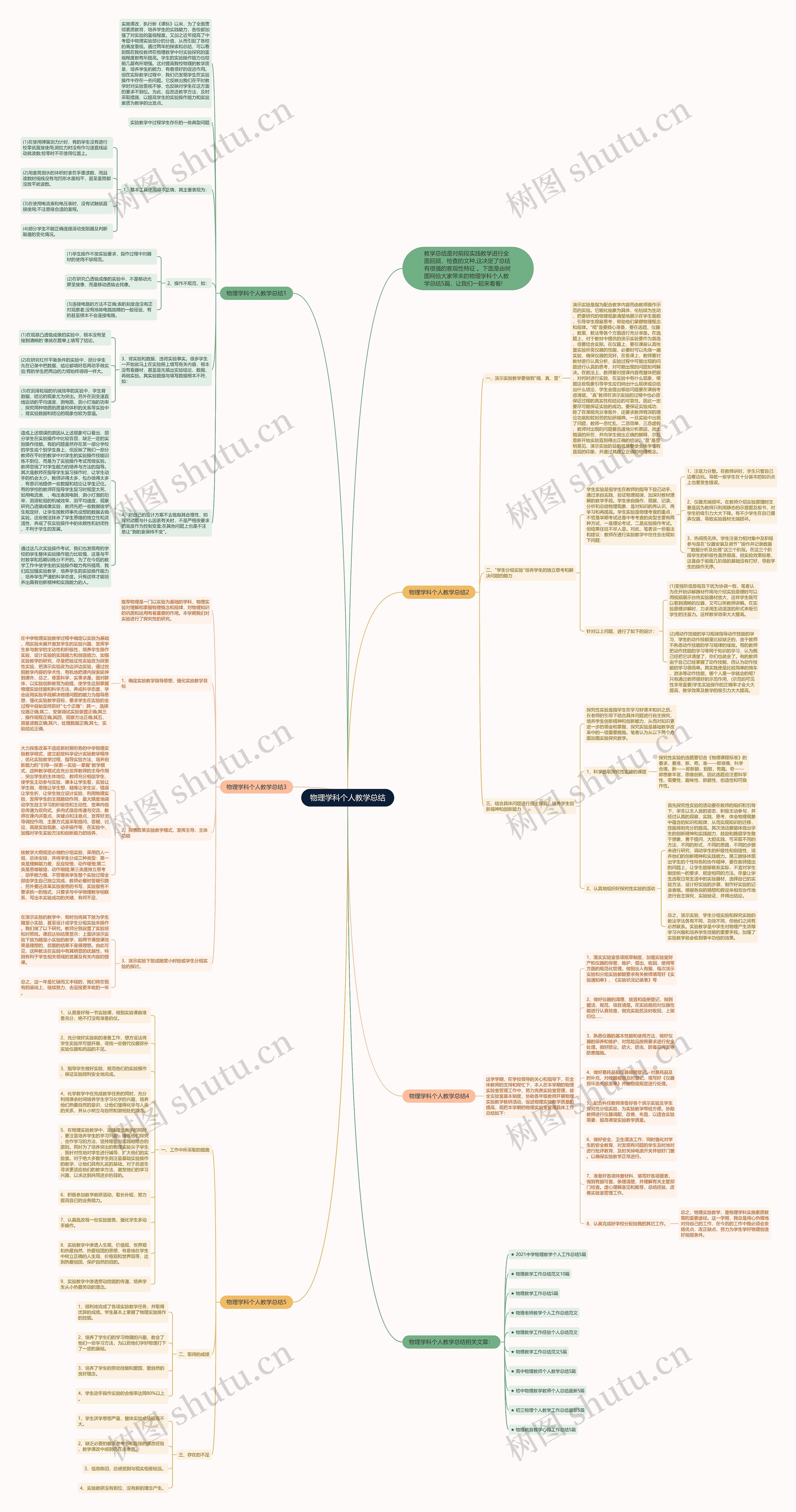 物理学科个人教学总结思维导图