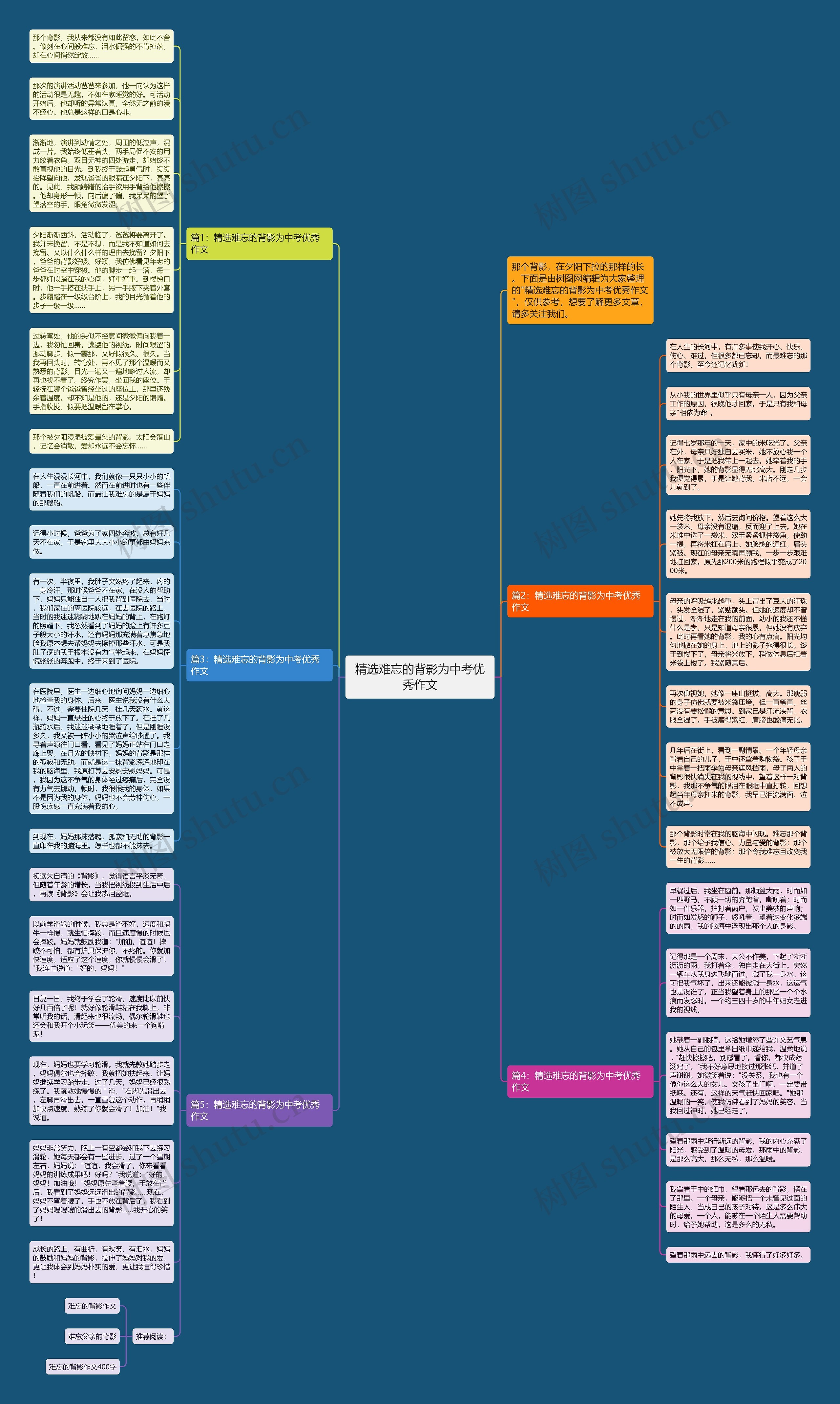 精选难忘的背影为中考优秀作文思维导图