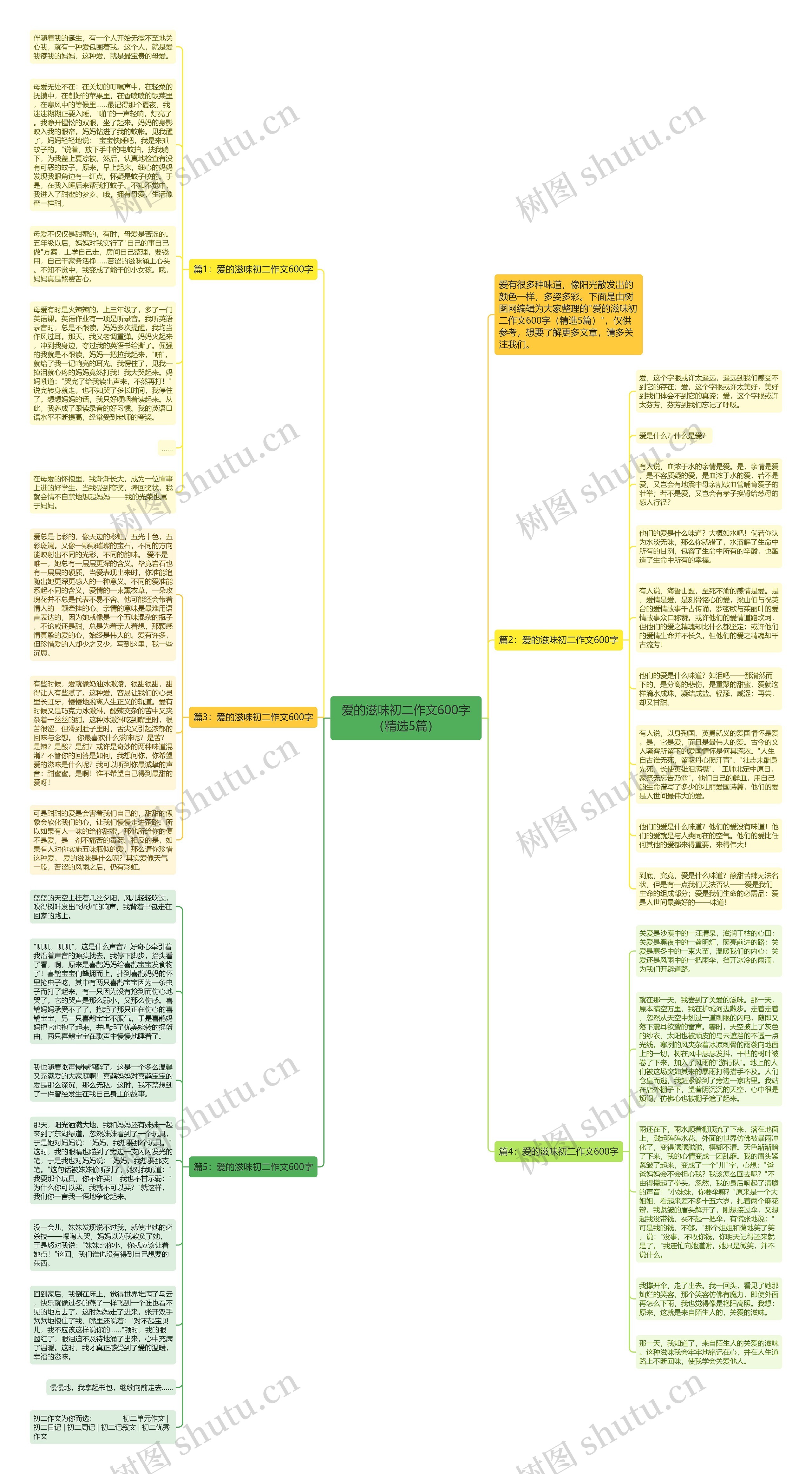 爱的滋味初二作文600字（精选5篇）思维导图