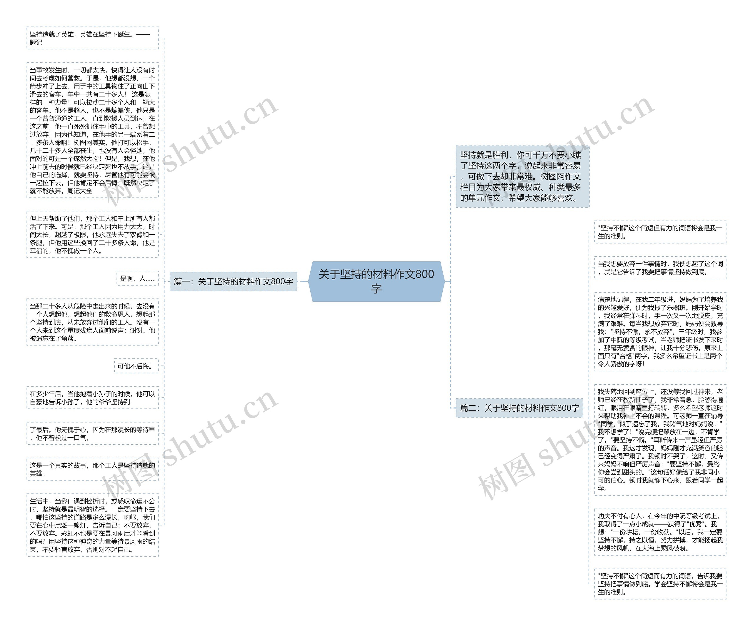 关于坚持的材料作文800字思维导图