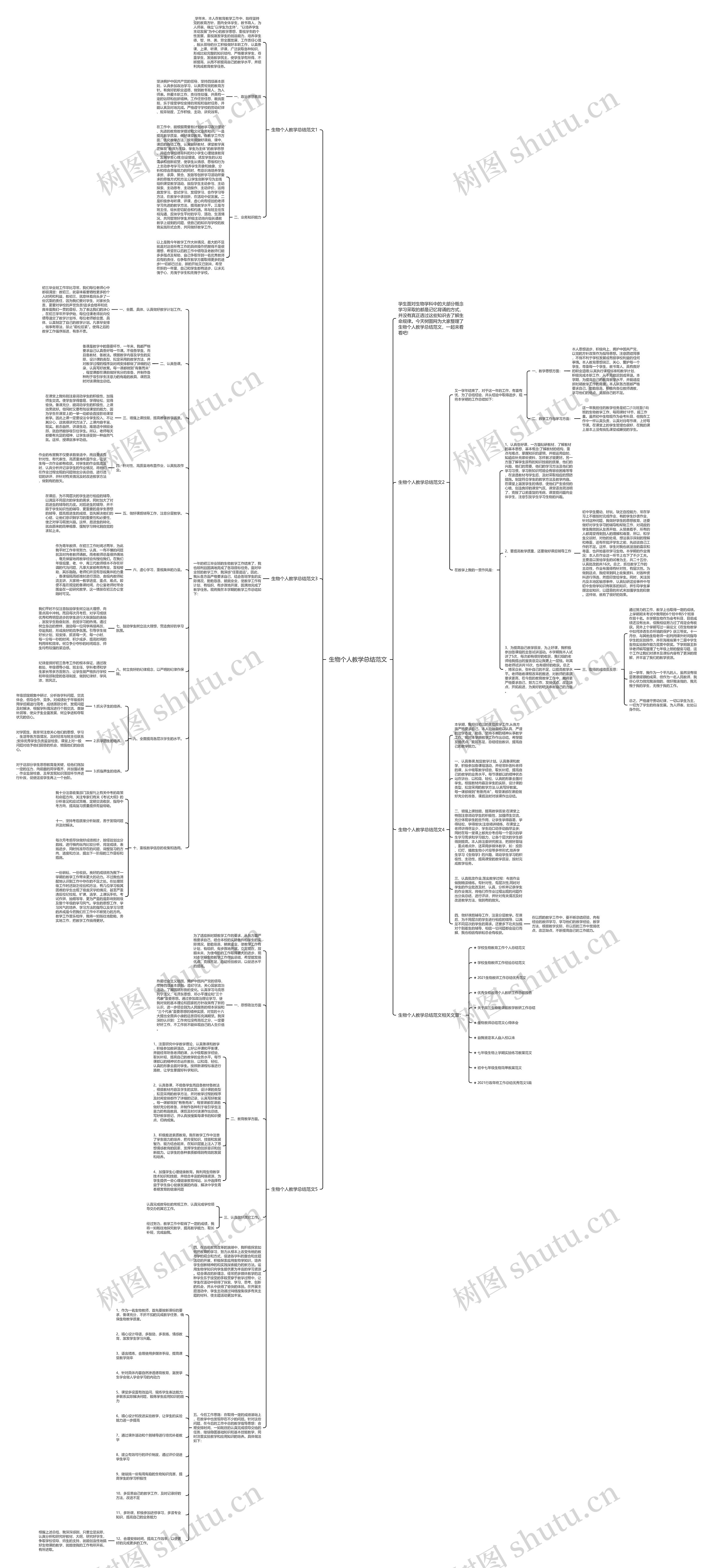 生物个人教学总结范文思维导图