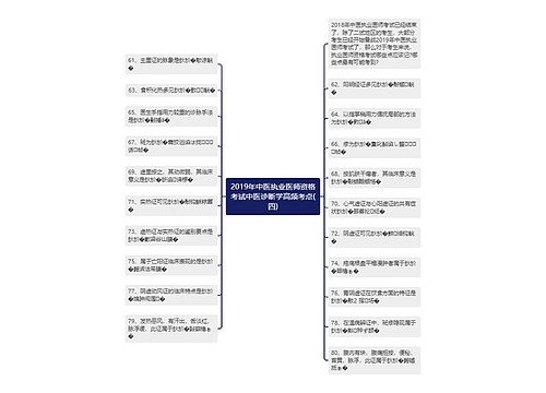 2019年中医执业医师资格考试中医诊断学高频考点(四)