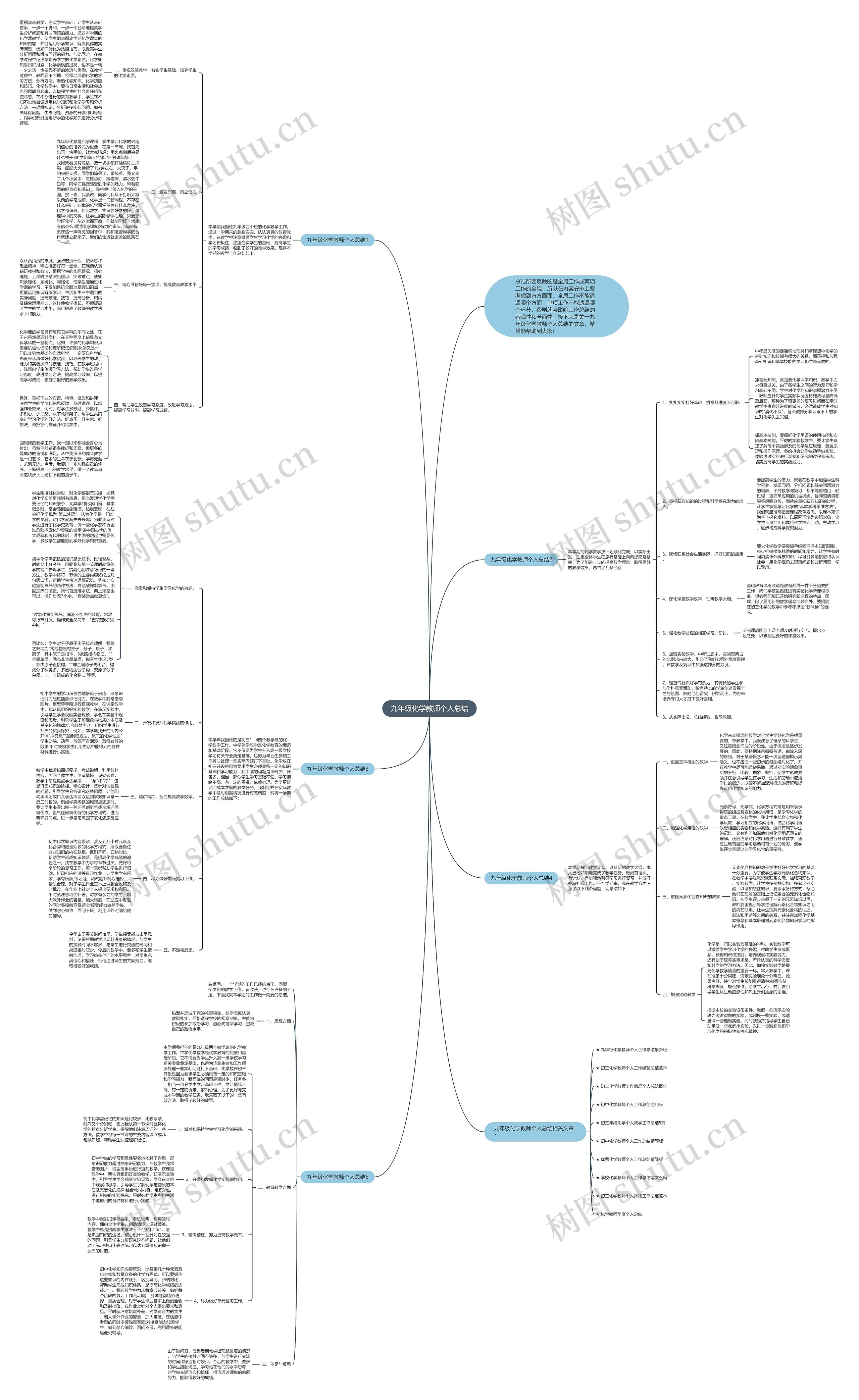 九年级化学教师个人总结思维导图