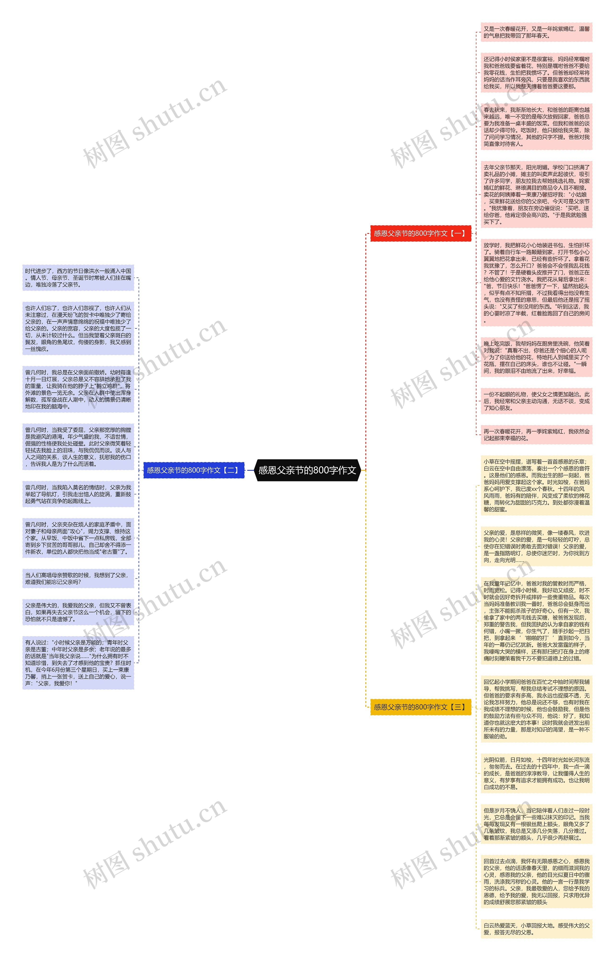 感恩父亲节的800字作文思维导图