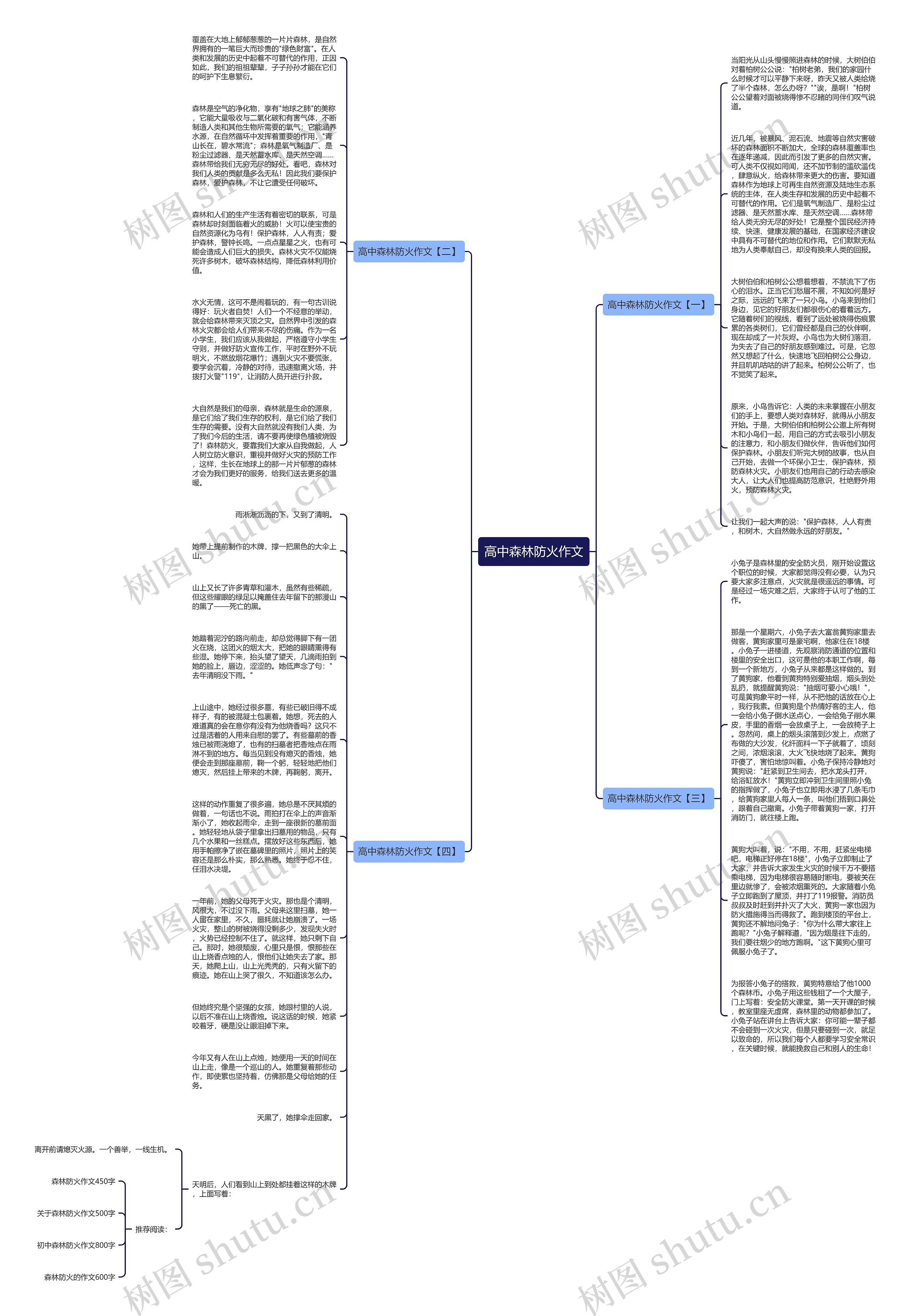 高中森林防火作文思维导图