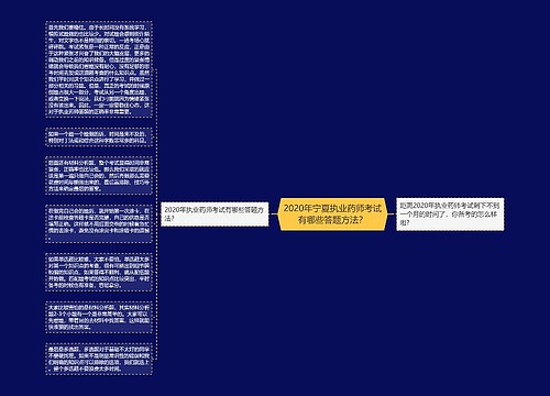 2020年宁夏执业药师考试有哪些答题方法？