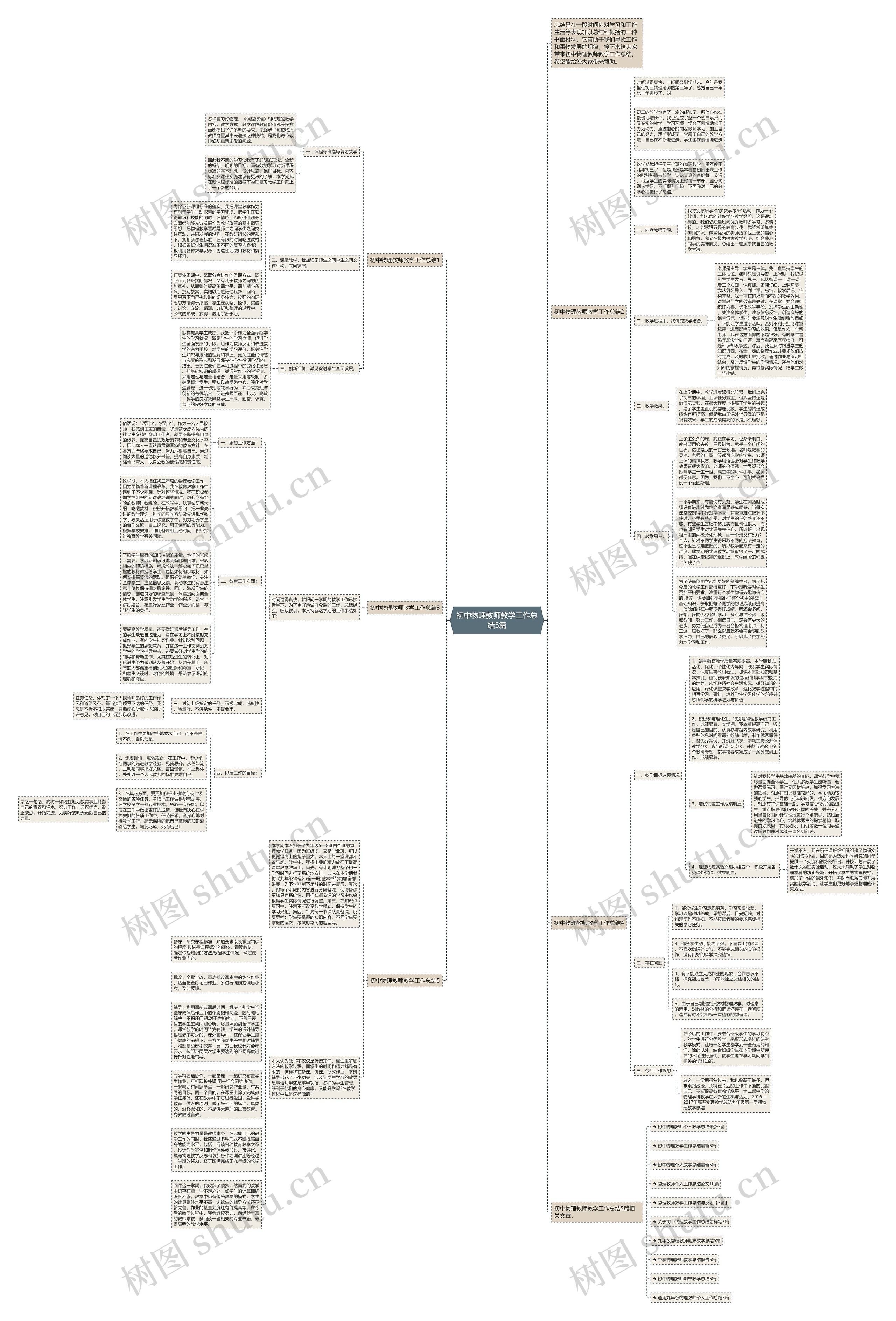 初中物理教师教学工作总结5篇思维导图