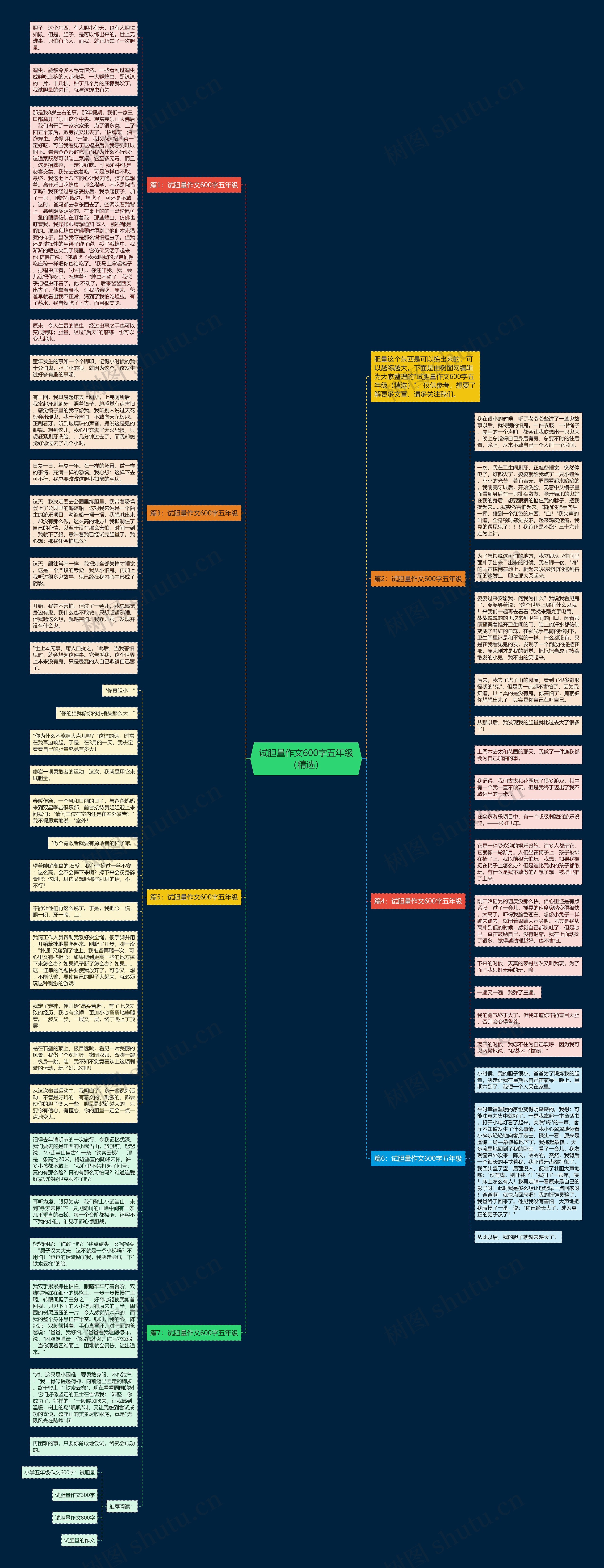 试胆量作文600字五年级（精选）思维导图