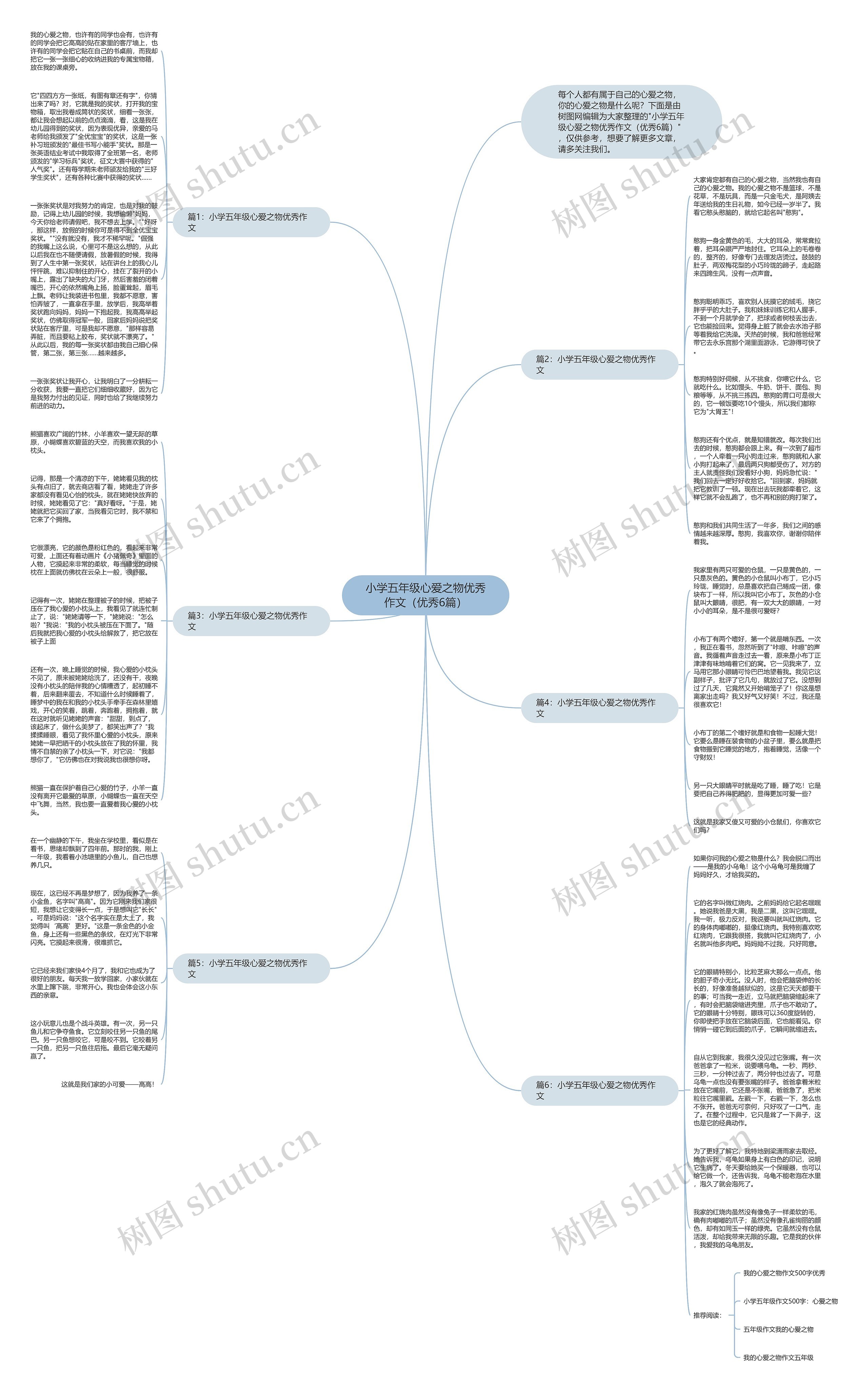 小学五年级心爱之物优秀作文（优秀6篇）思维导图