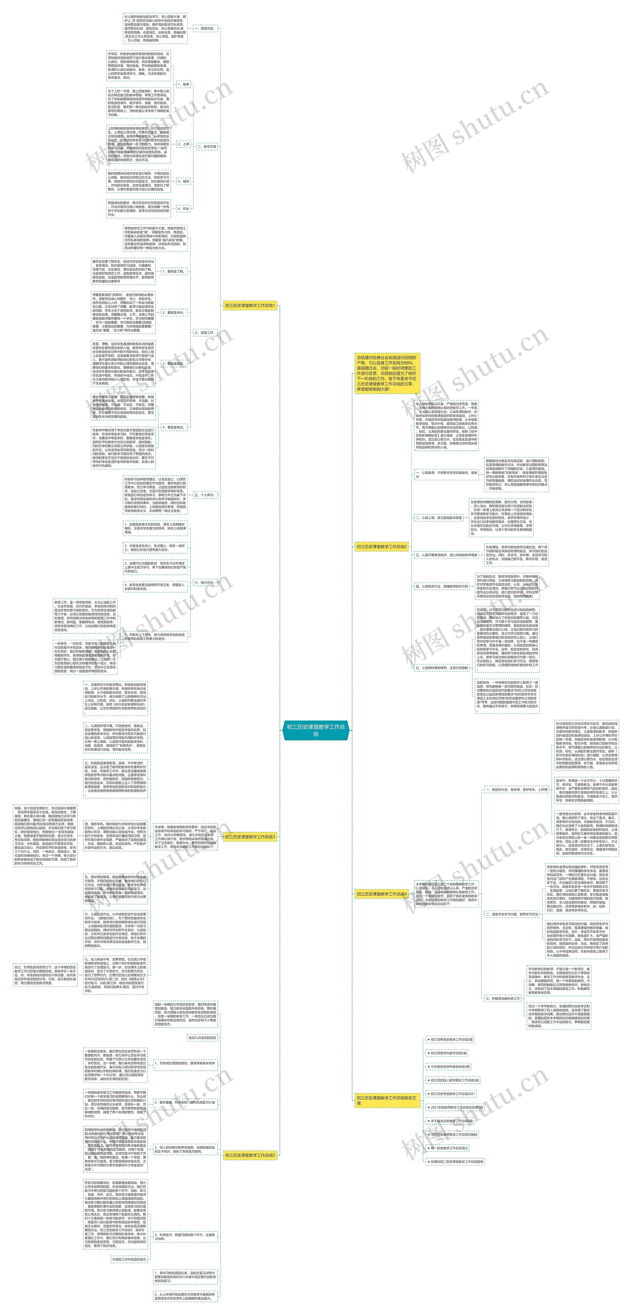 初三历史课堂教学工作总结思维导图