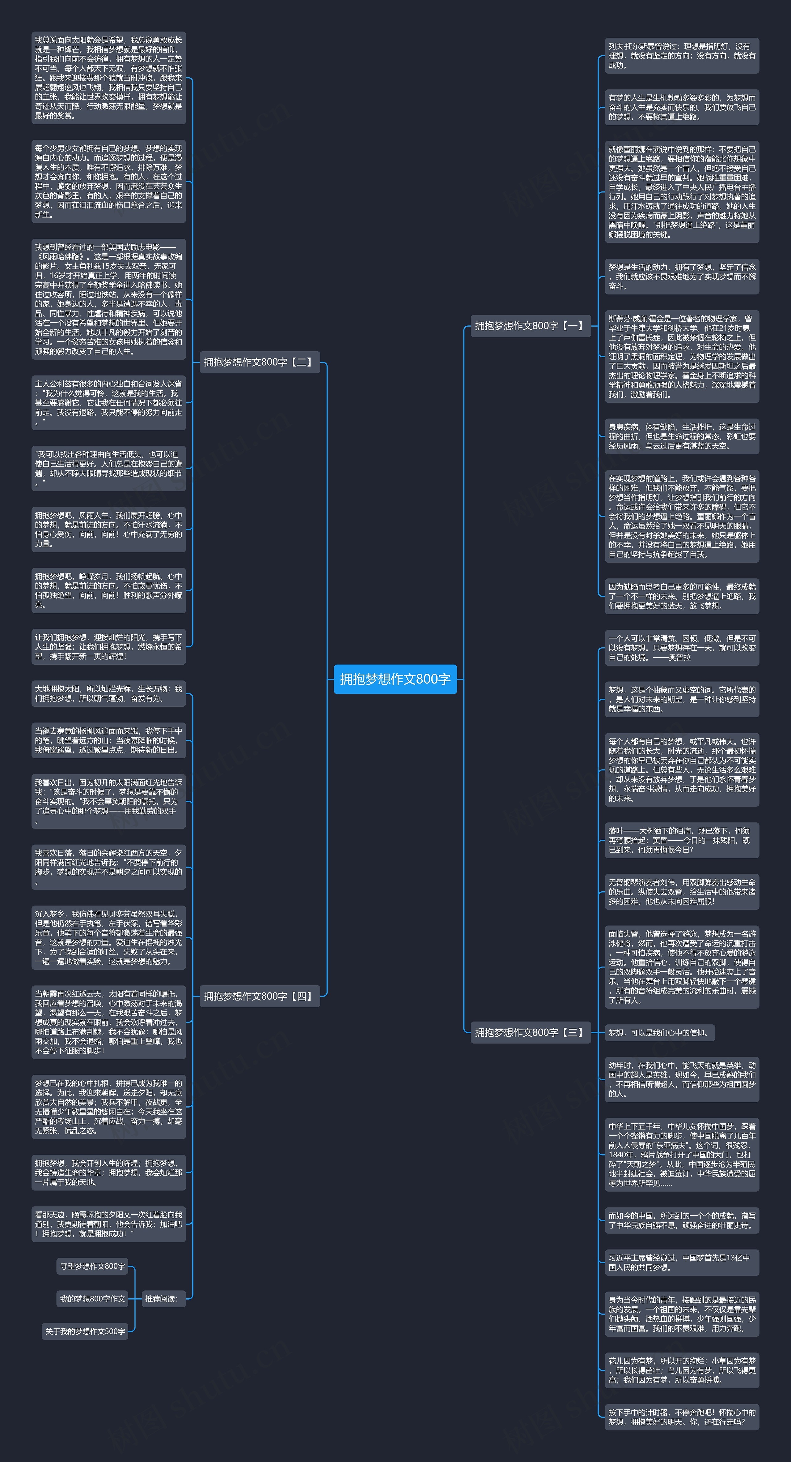 拥抱梦想作文800字思维导图