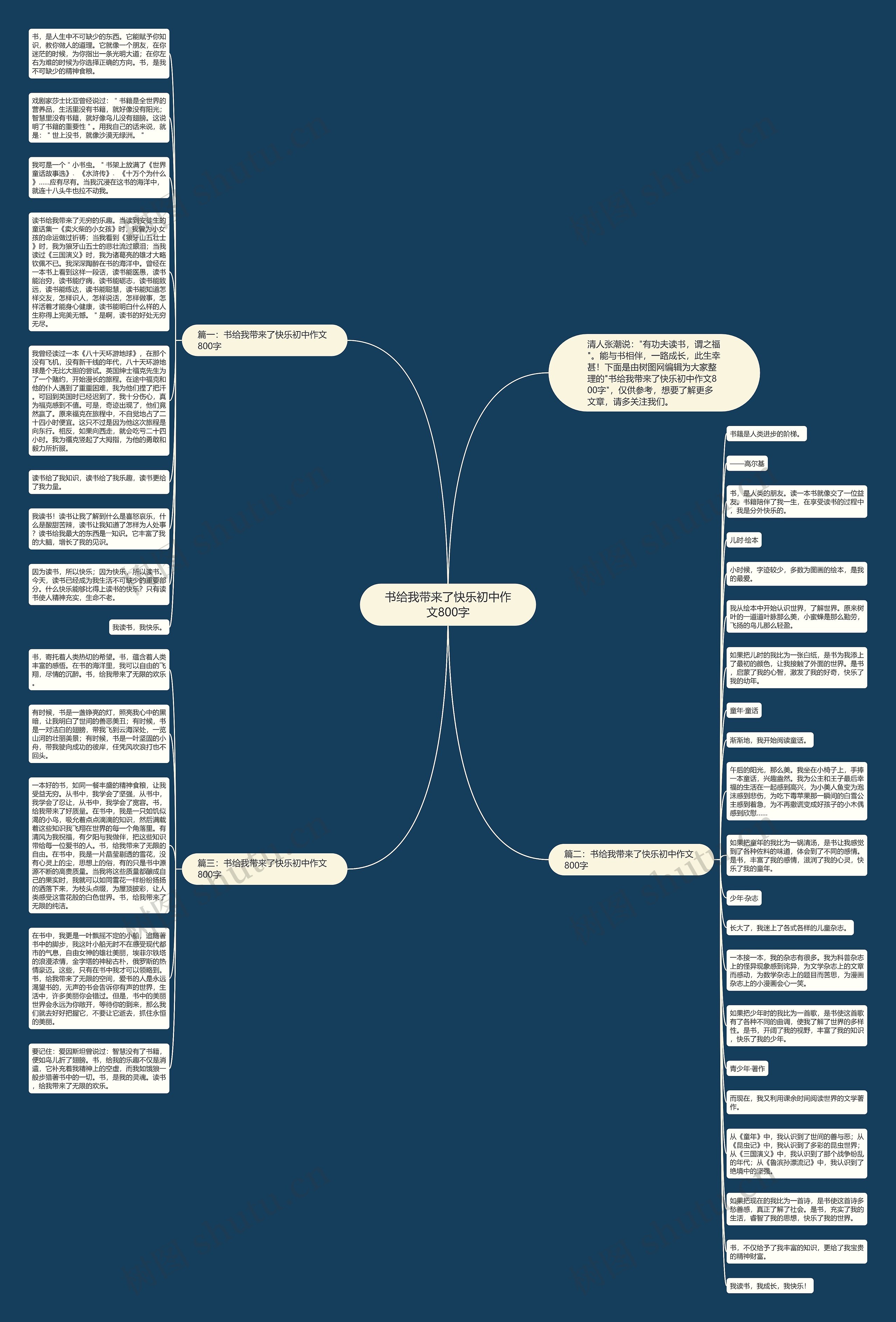 书给我带来了快乐初中作文800字思维导图