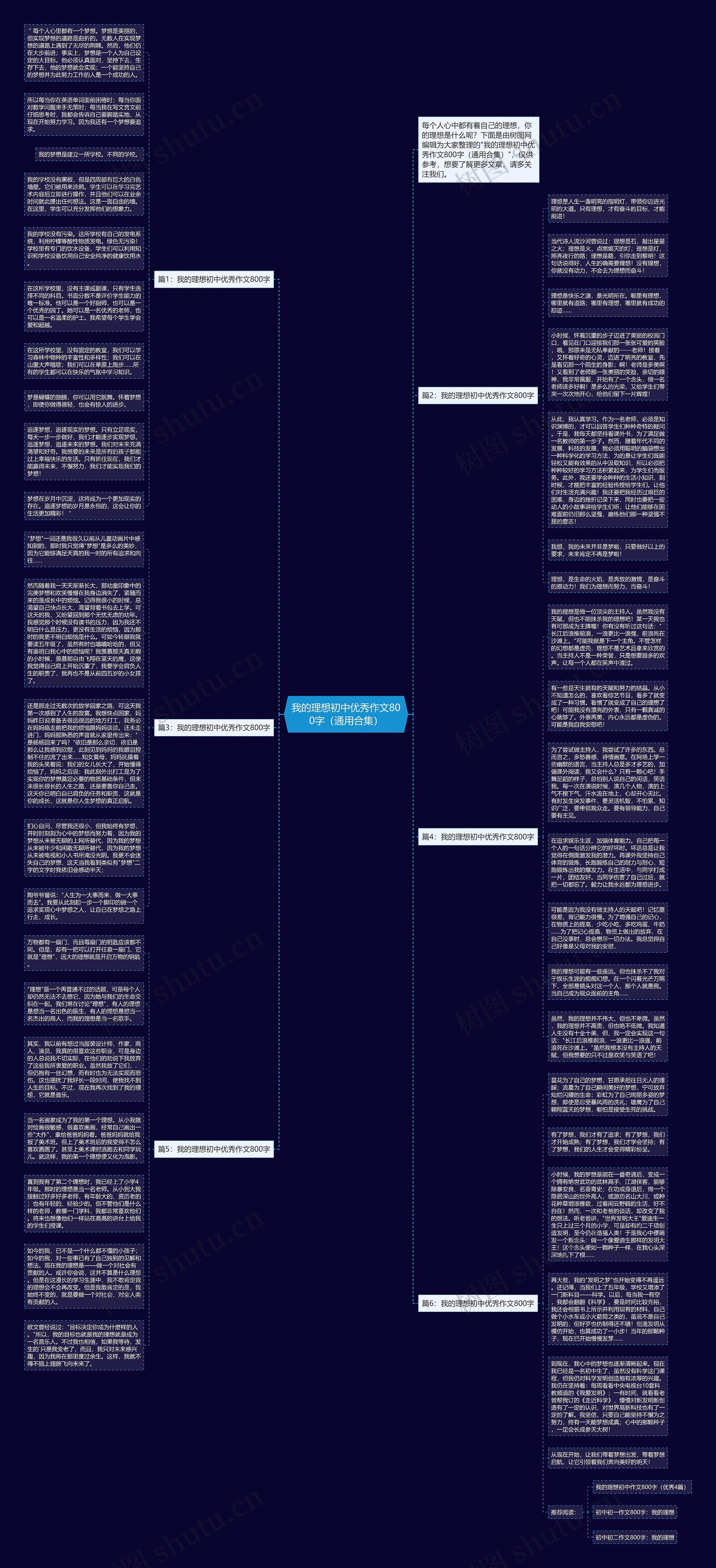 我的理想初中优秀作文800字（通用合集）思维导图