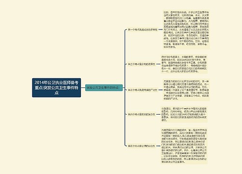 2014年公卫执业医师备考重点:突发公共卫生事件特点