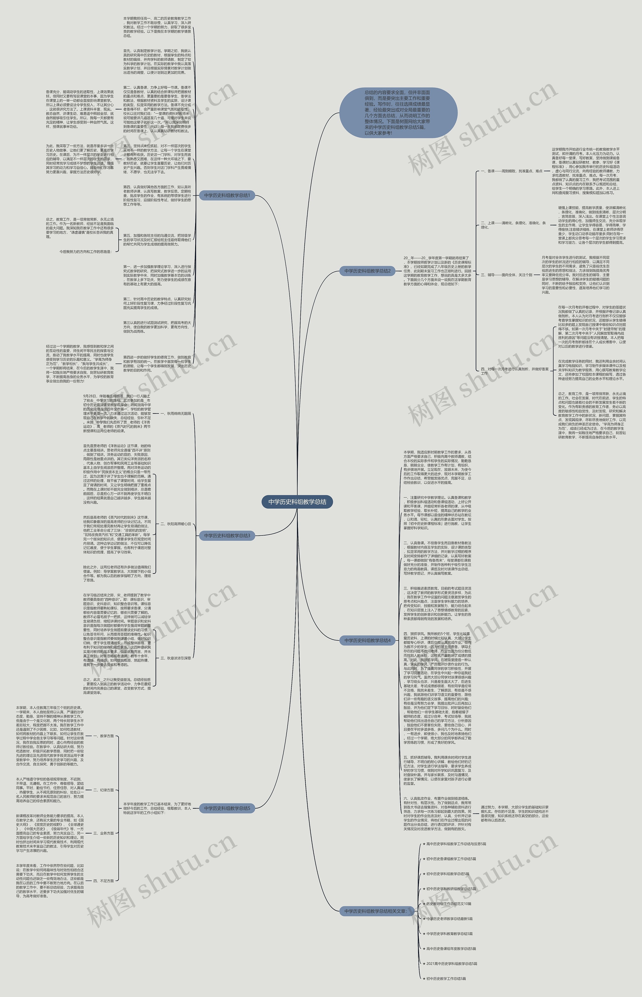 中学历史科组教学总结思维导图