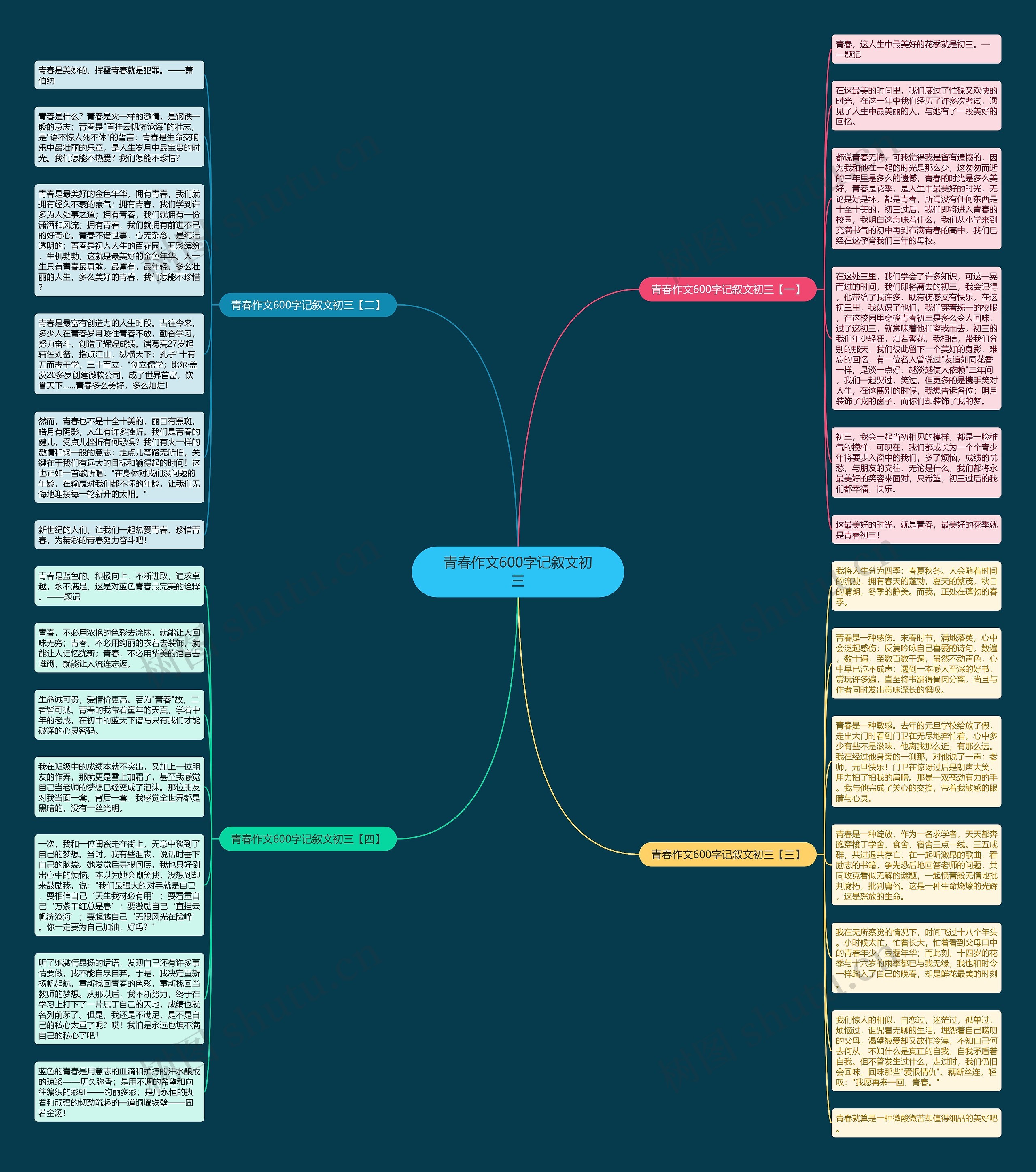 青春作文600字记叙文初三思维导图高清图 青春作文600字记叙文初三思维导图