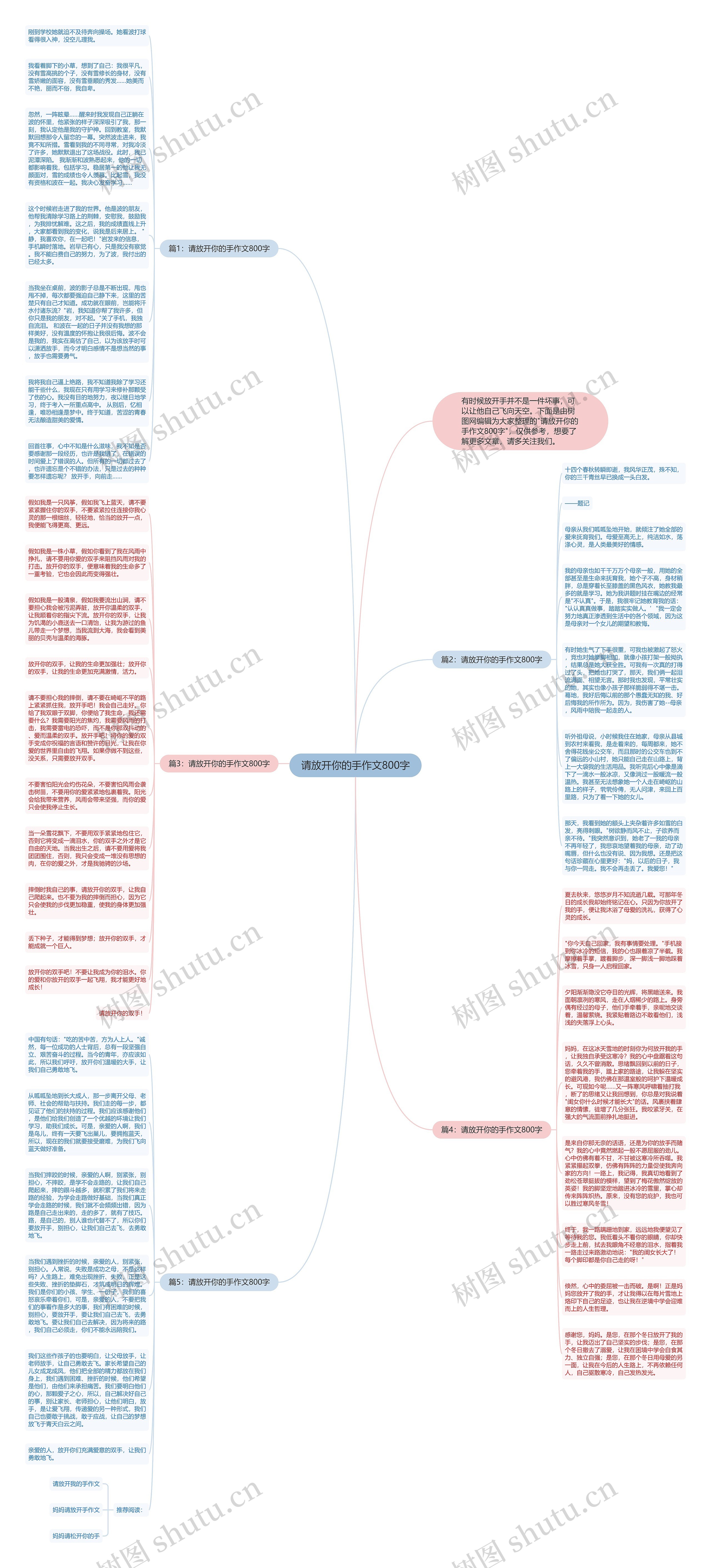 请放开你的手作文800字思维导图