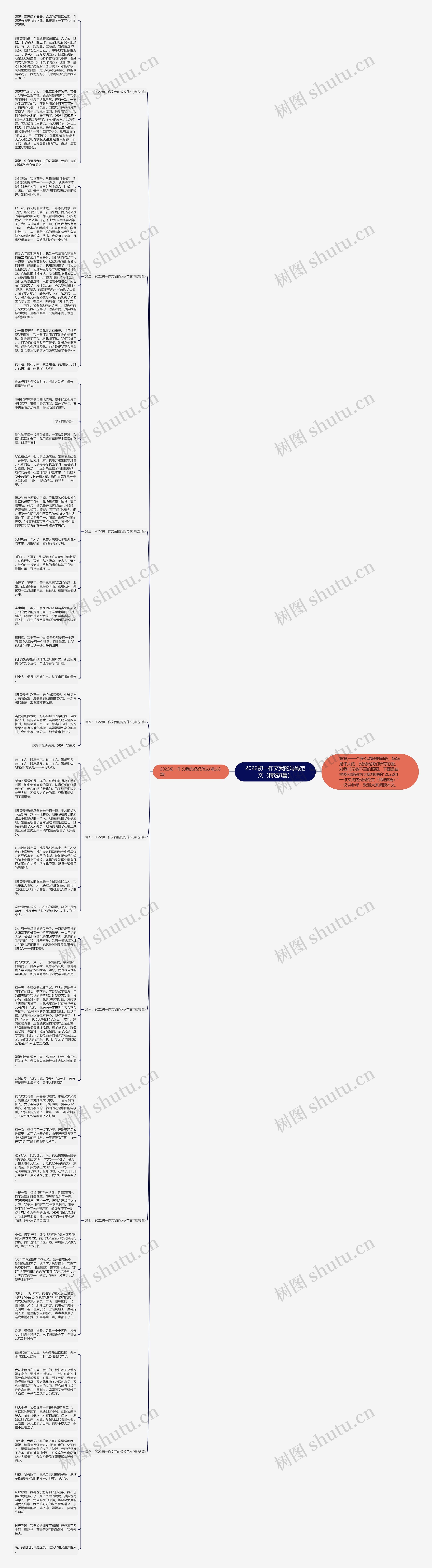 2022初一作文我的妈妈范文（精选8篇）思维导图