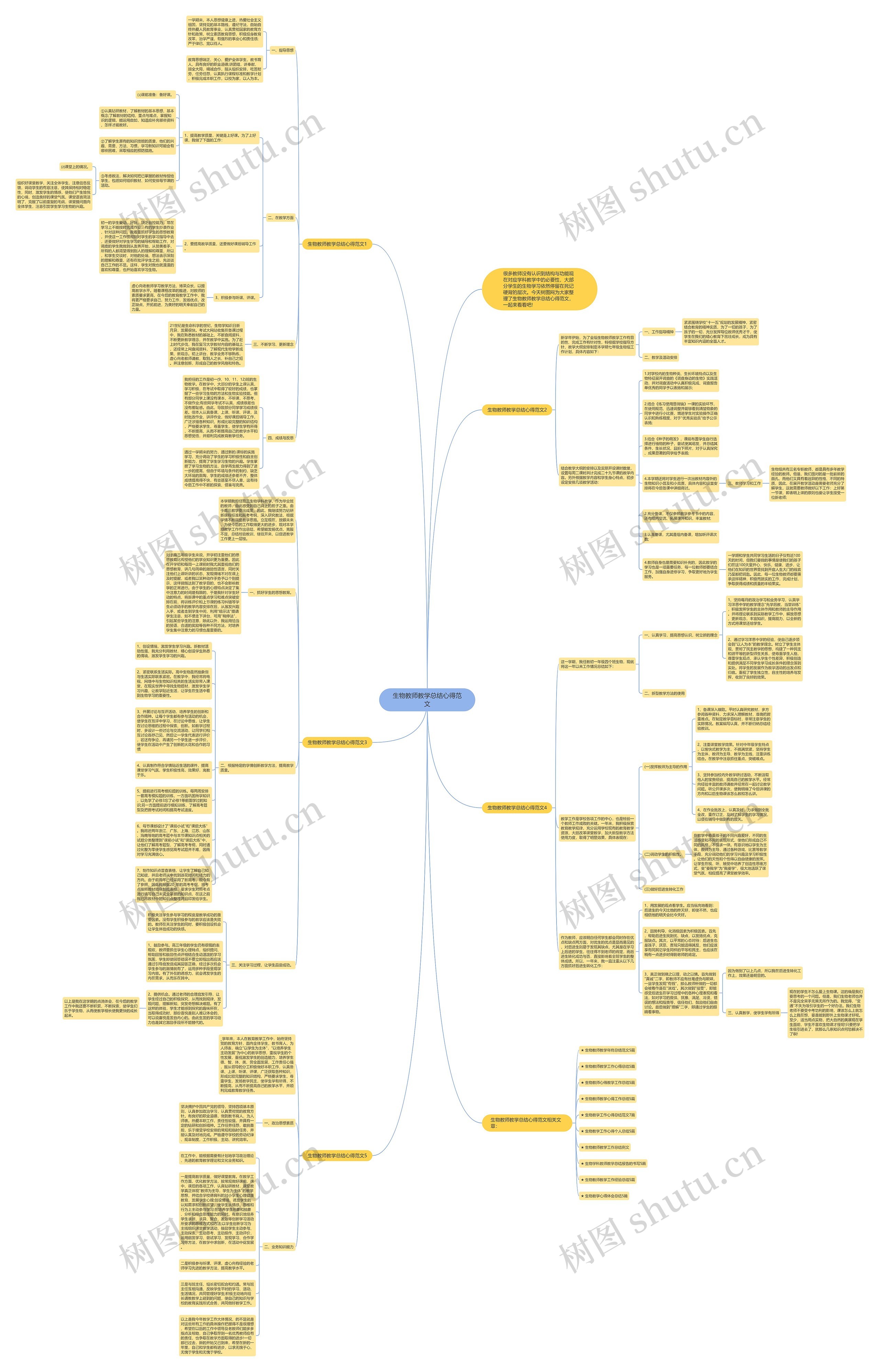 生物教师教学总结心得范文思维导图