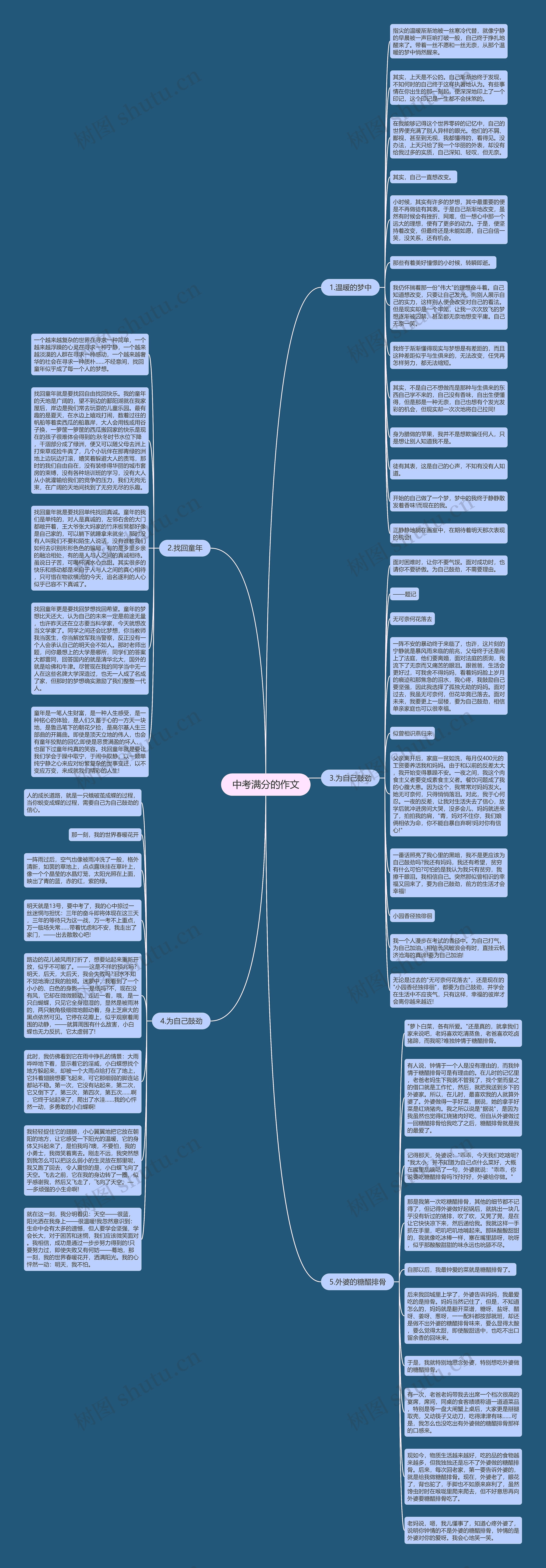 中考满分的作文思维导图
