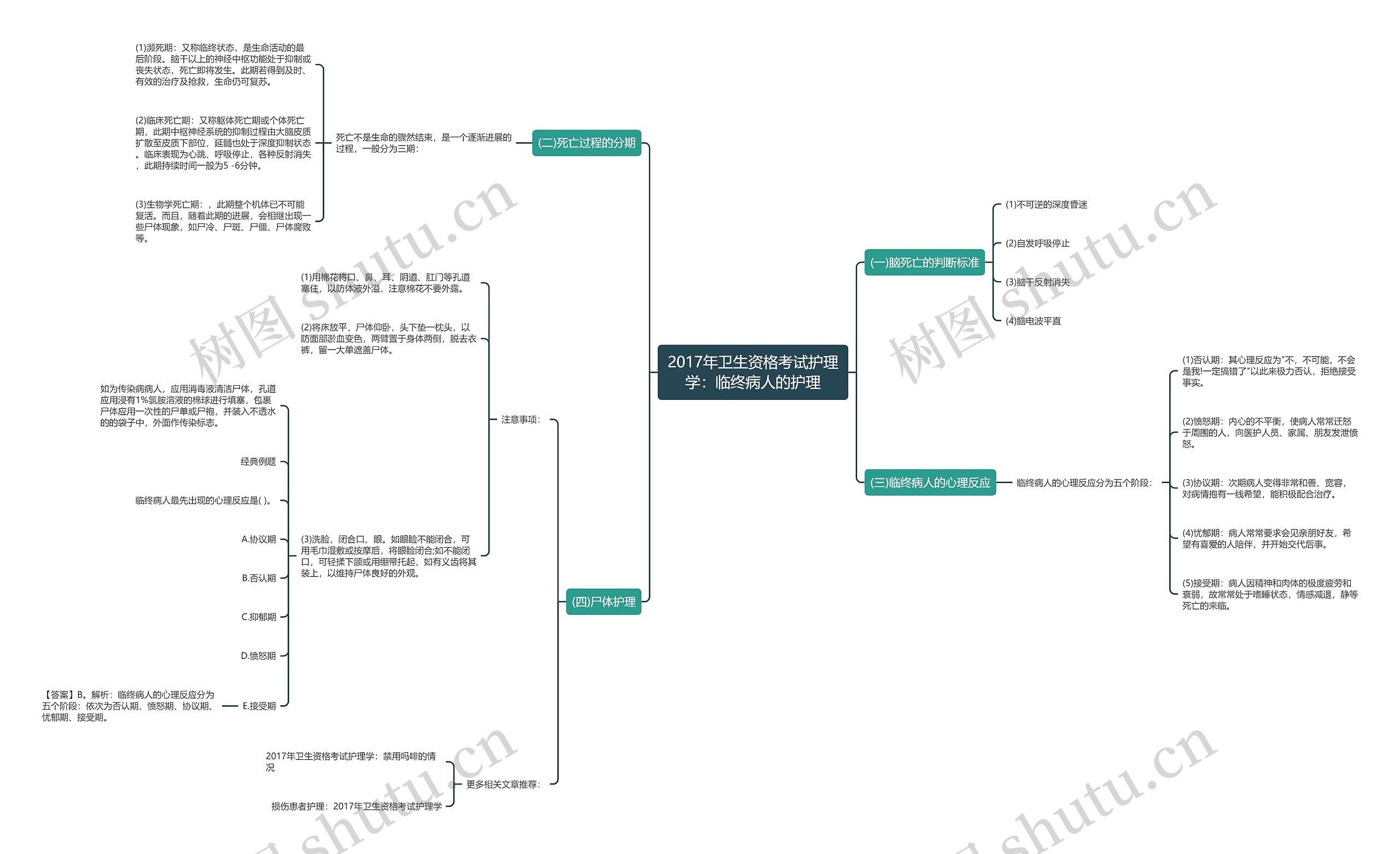 2017年卫生资格考试护理学：临终病人的护理思维导图