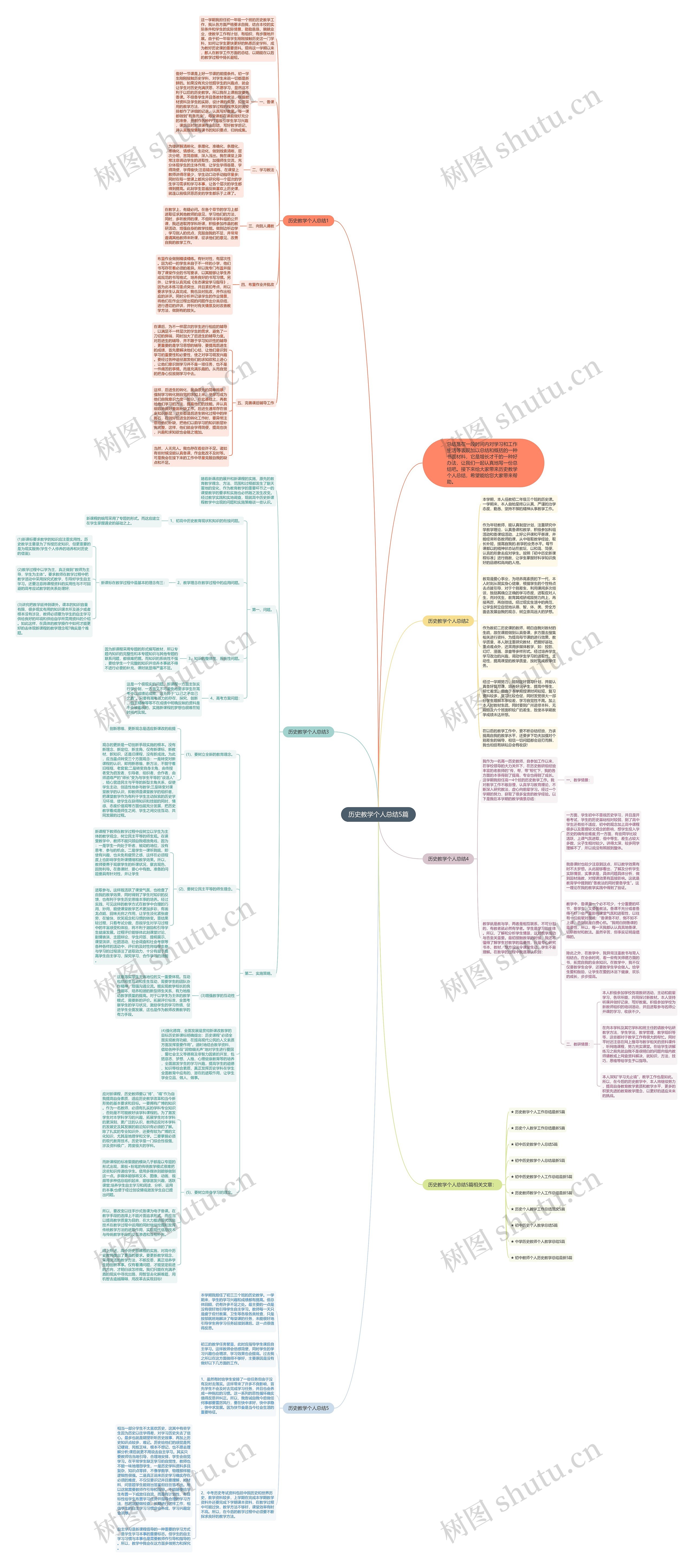 历史教学个人总结5篇思维导图