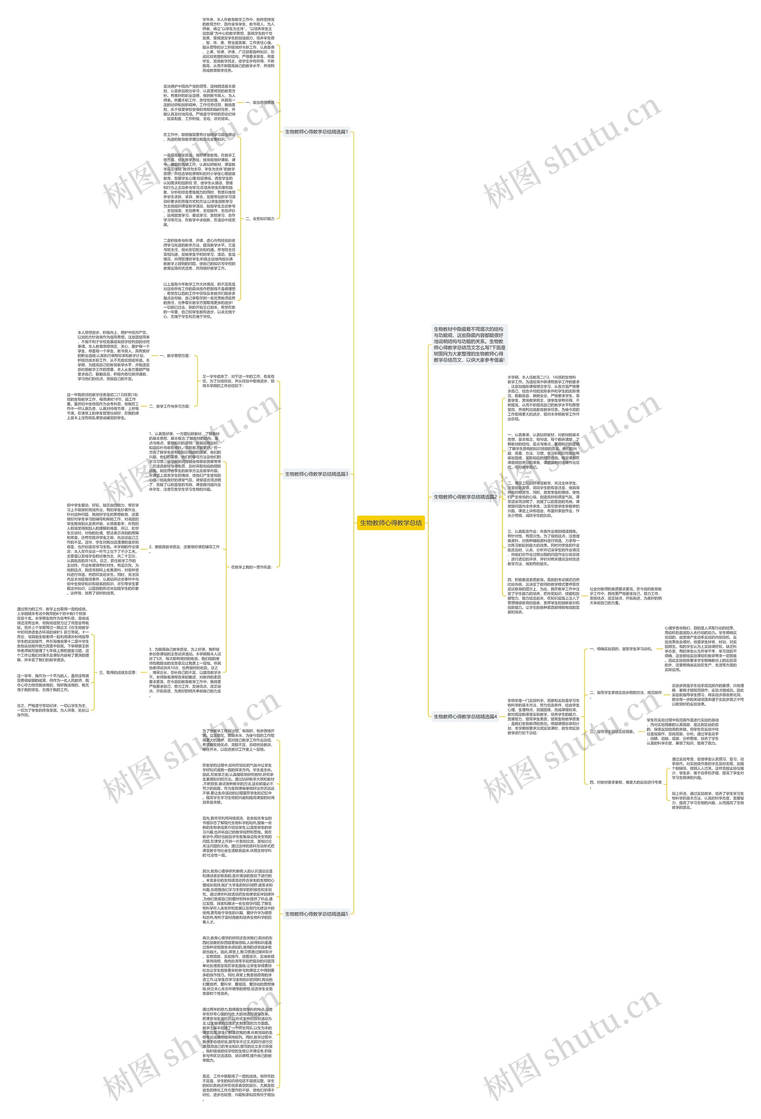 生物教师心得教学总结思维导图