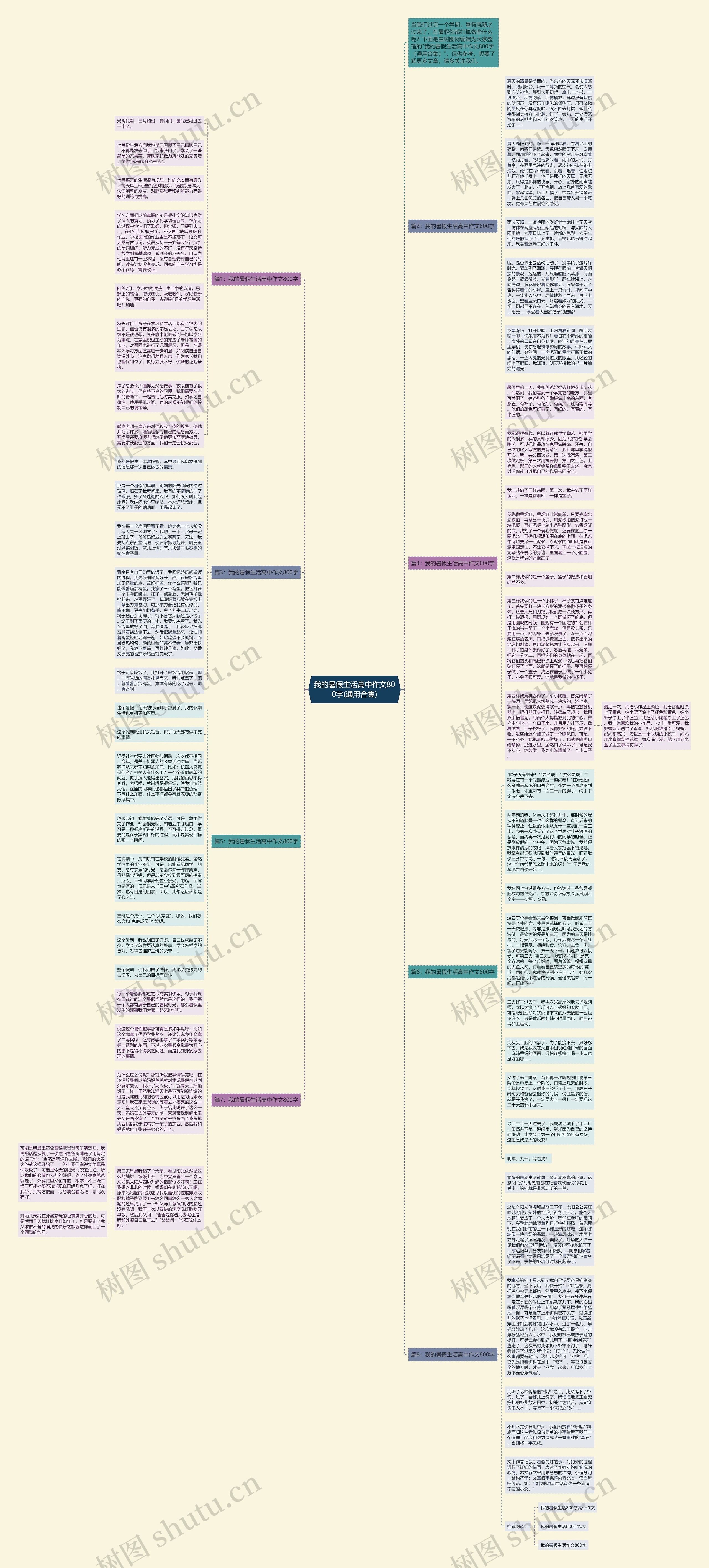 我的暑假生活高中作文800字(通用合集)思维导图高清图 我的暑假生活高中作文800字(通用合集)思维导图