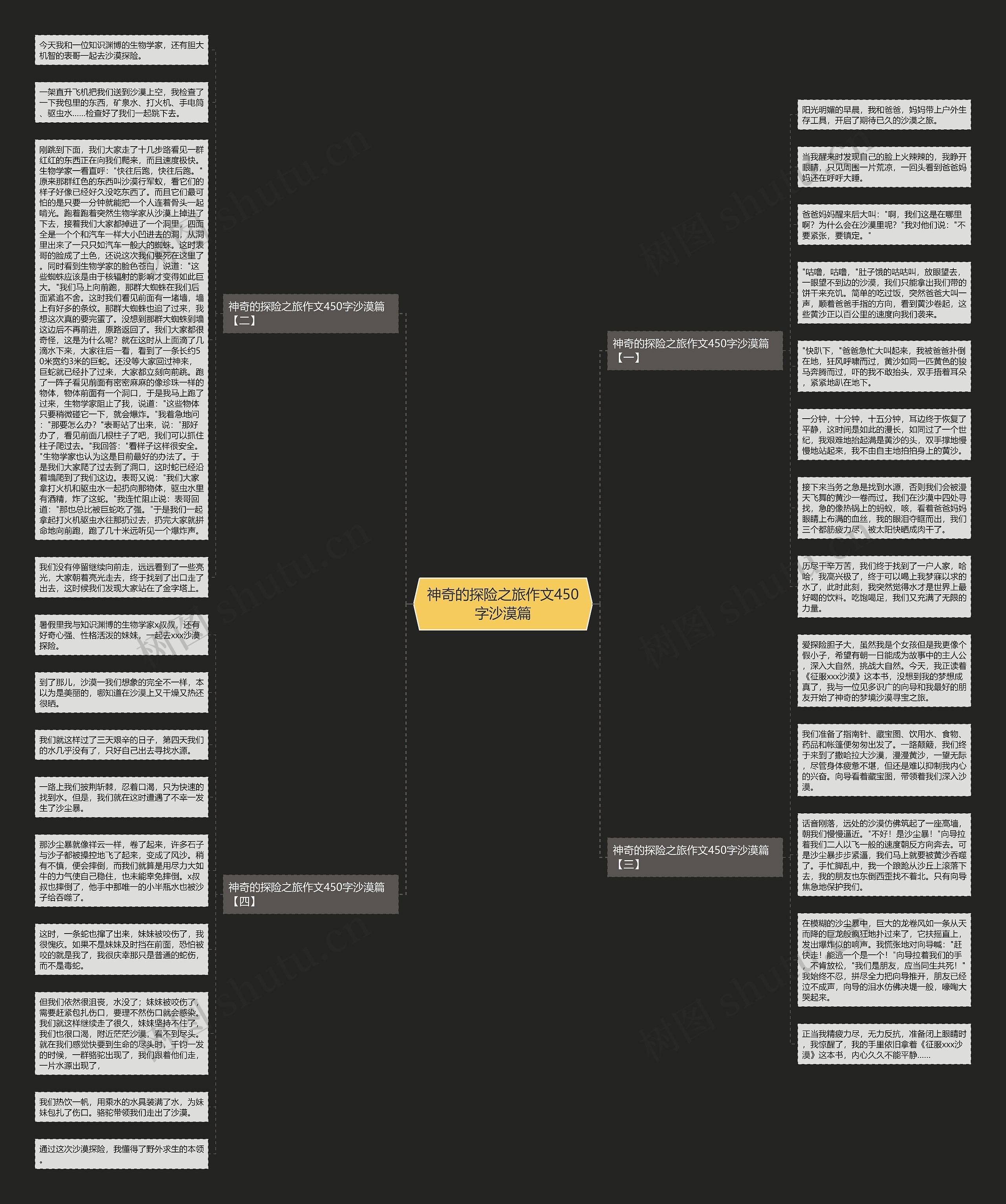 神奇的探险之旅作文450字沙漠篇思维导图