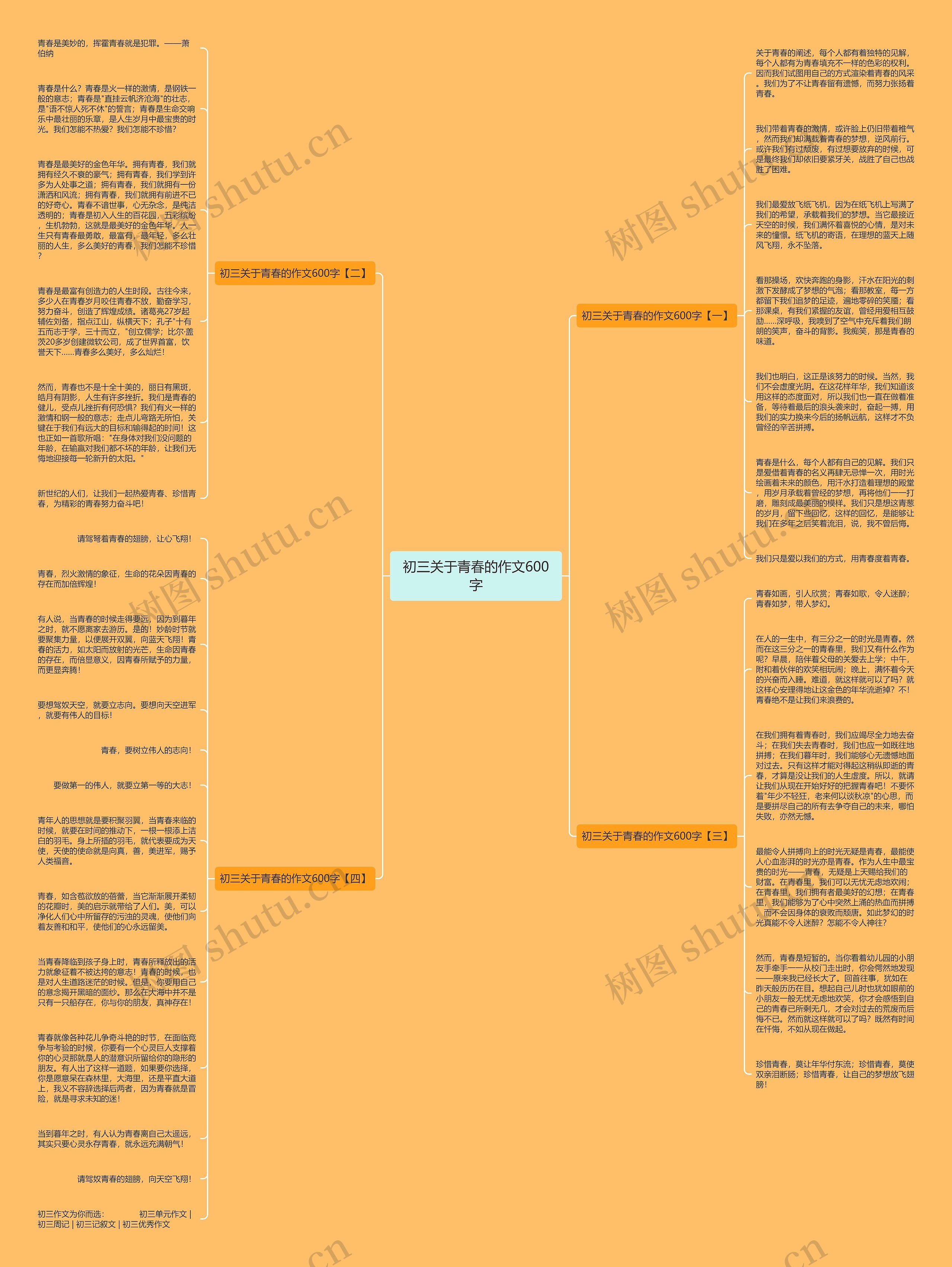 初三关于青春的作文600字思维导图高清图 初三关于青春的作文600字思维导图