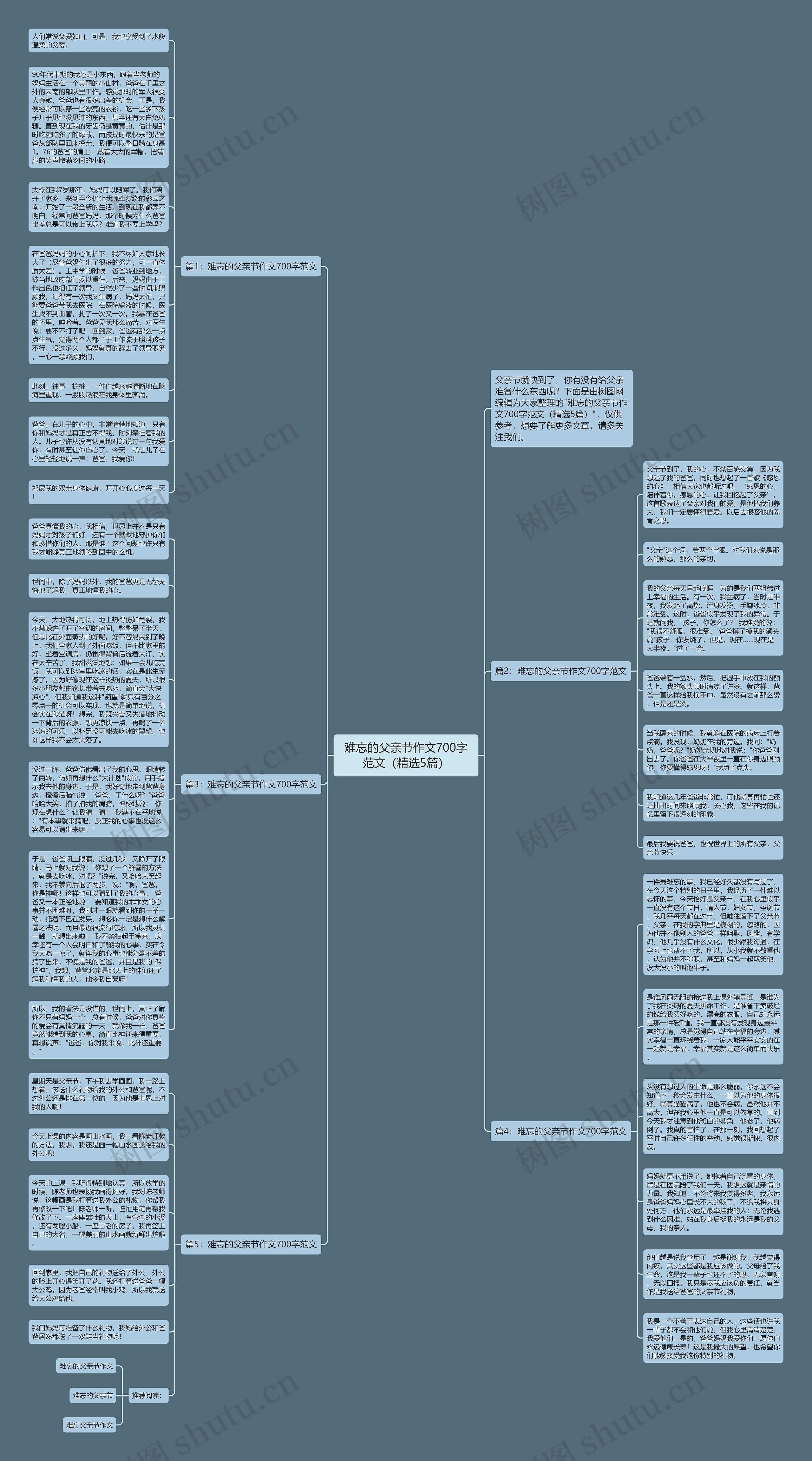 难忘的父亲节作文700字范文（精选5篇）思维导图