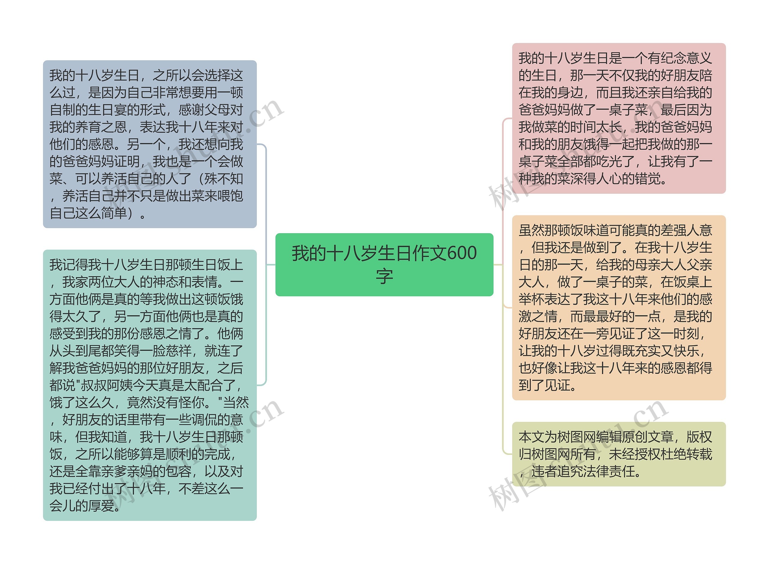 我的十八岁生日作文600字思维导图