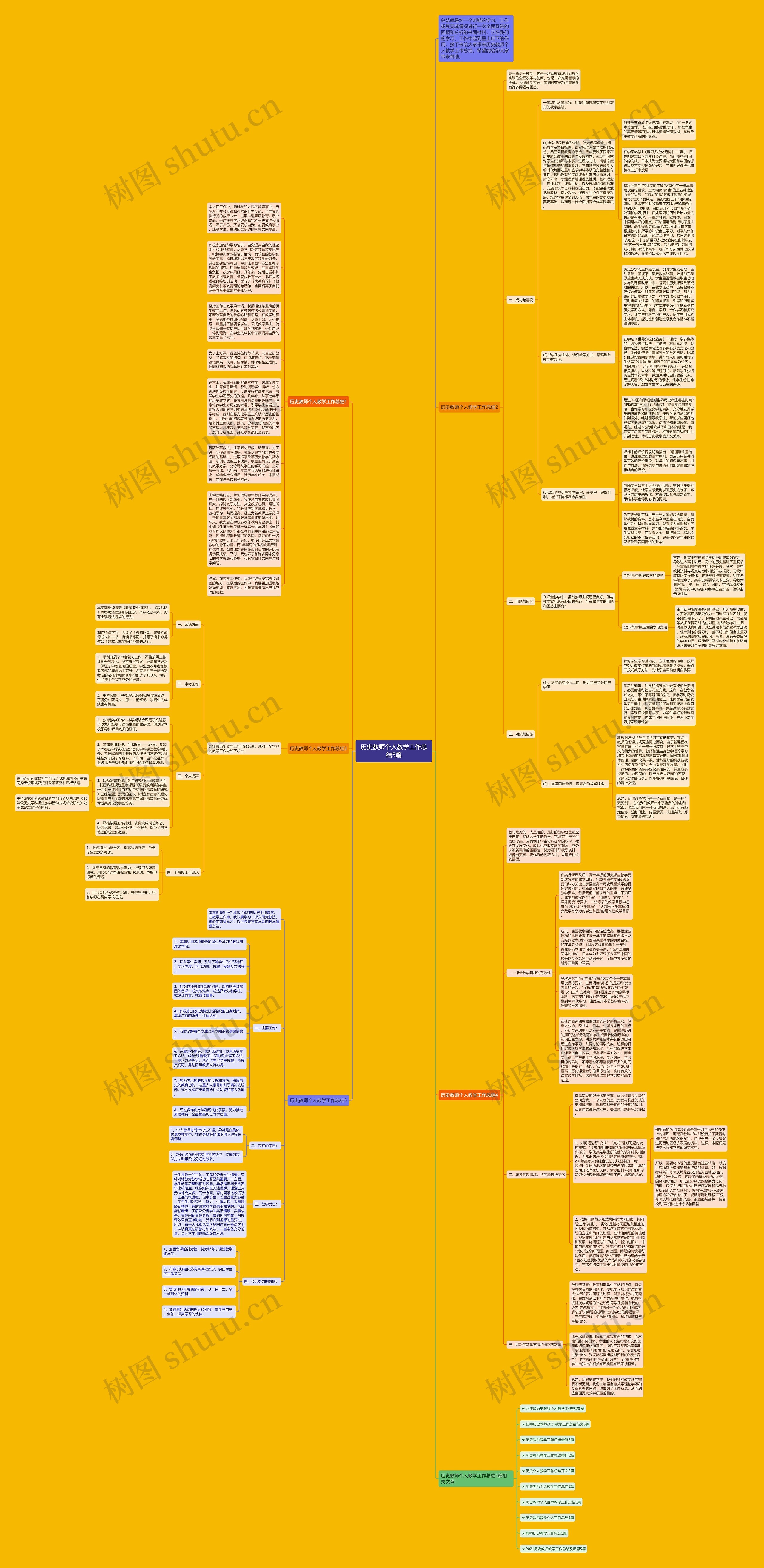 历史教师个人教学工作总结5篇思维导图