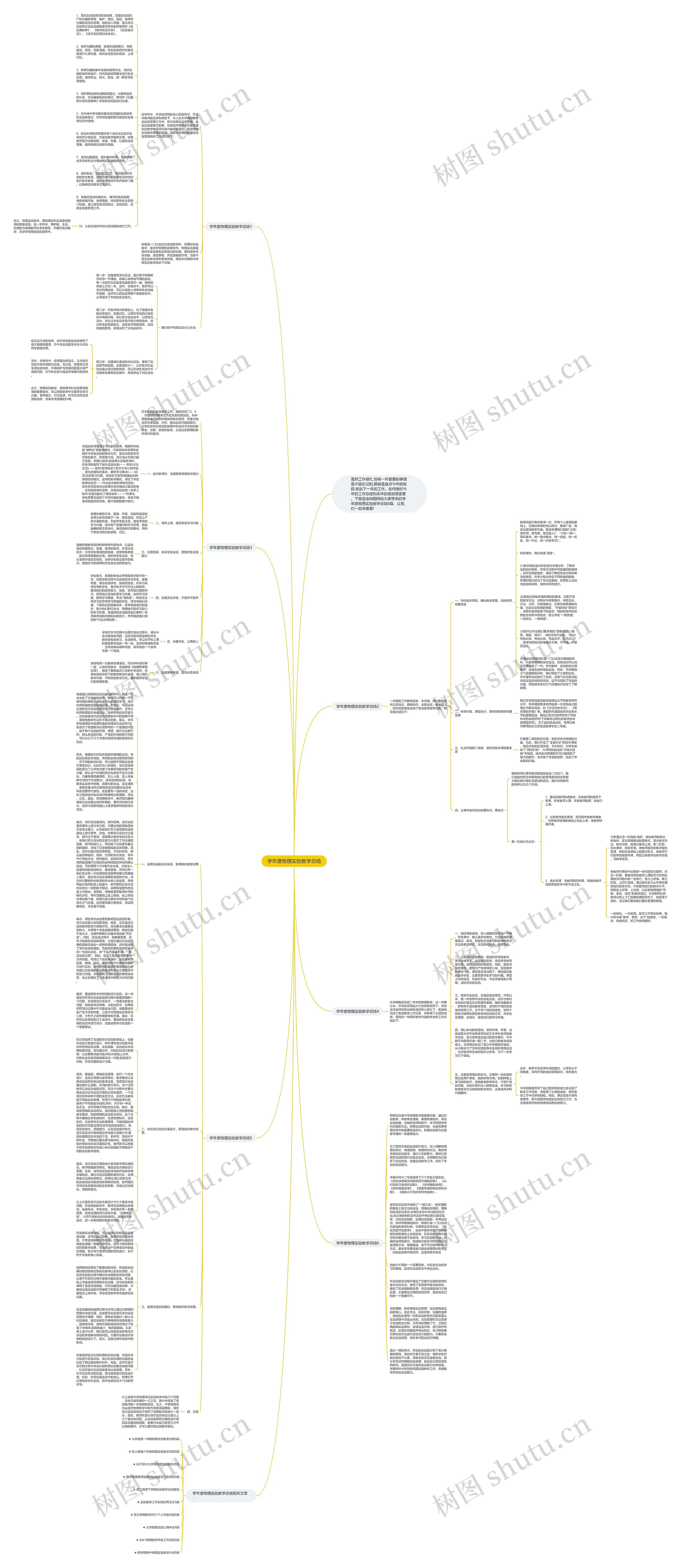 学年度物理实验教学总结思维导图