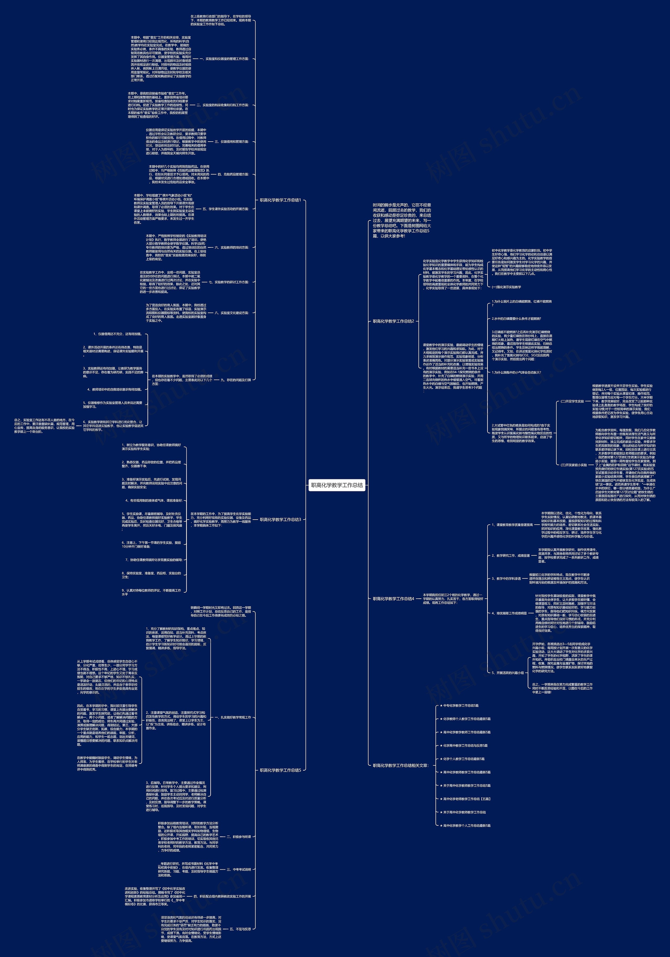 职高化学教学工作总结思维导图