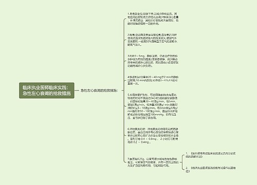 临床执业医师临床实践：急性左心衰竭的抢救措施