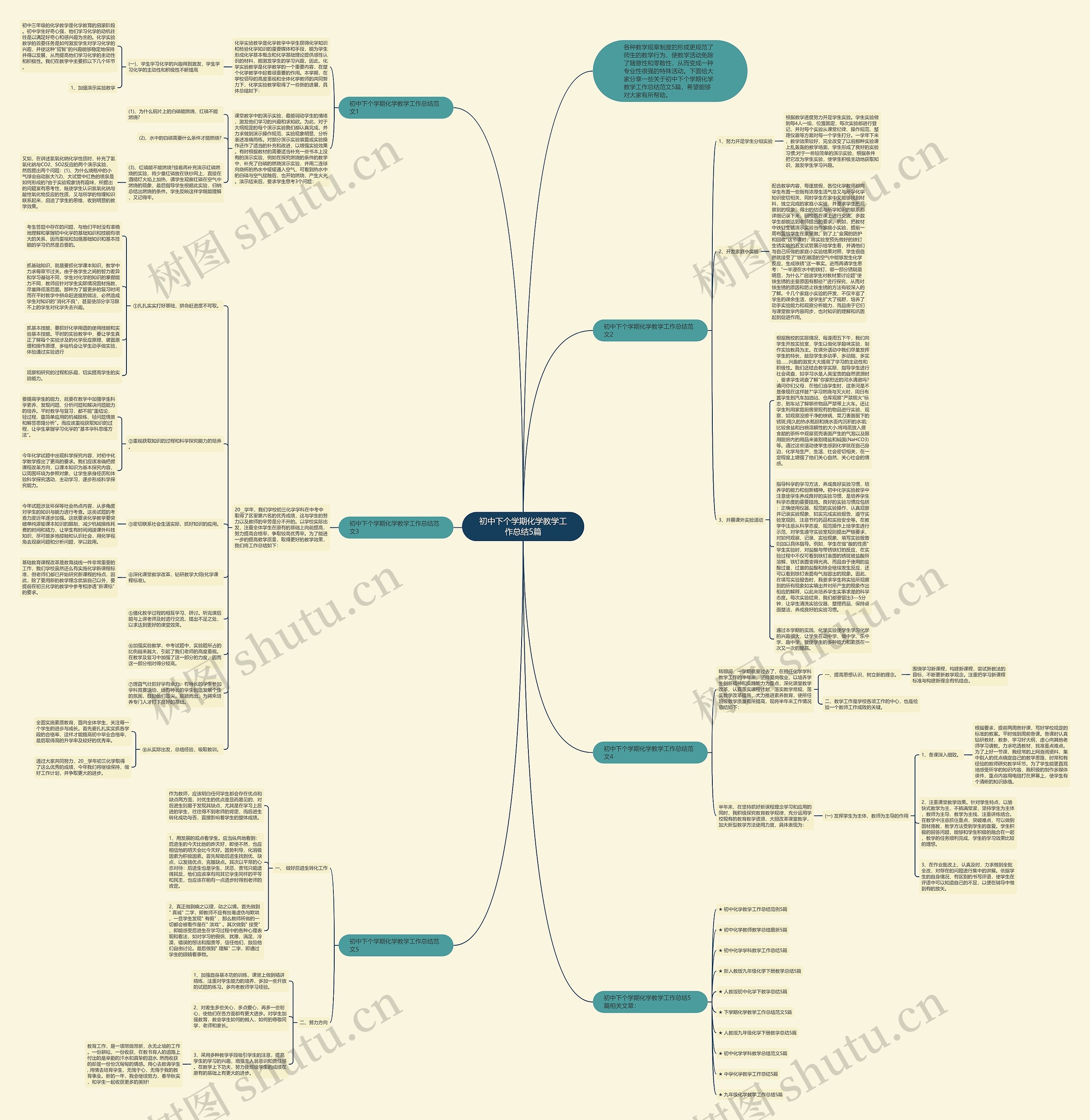 初中下个学期化学教学工作总结5篇思维导图