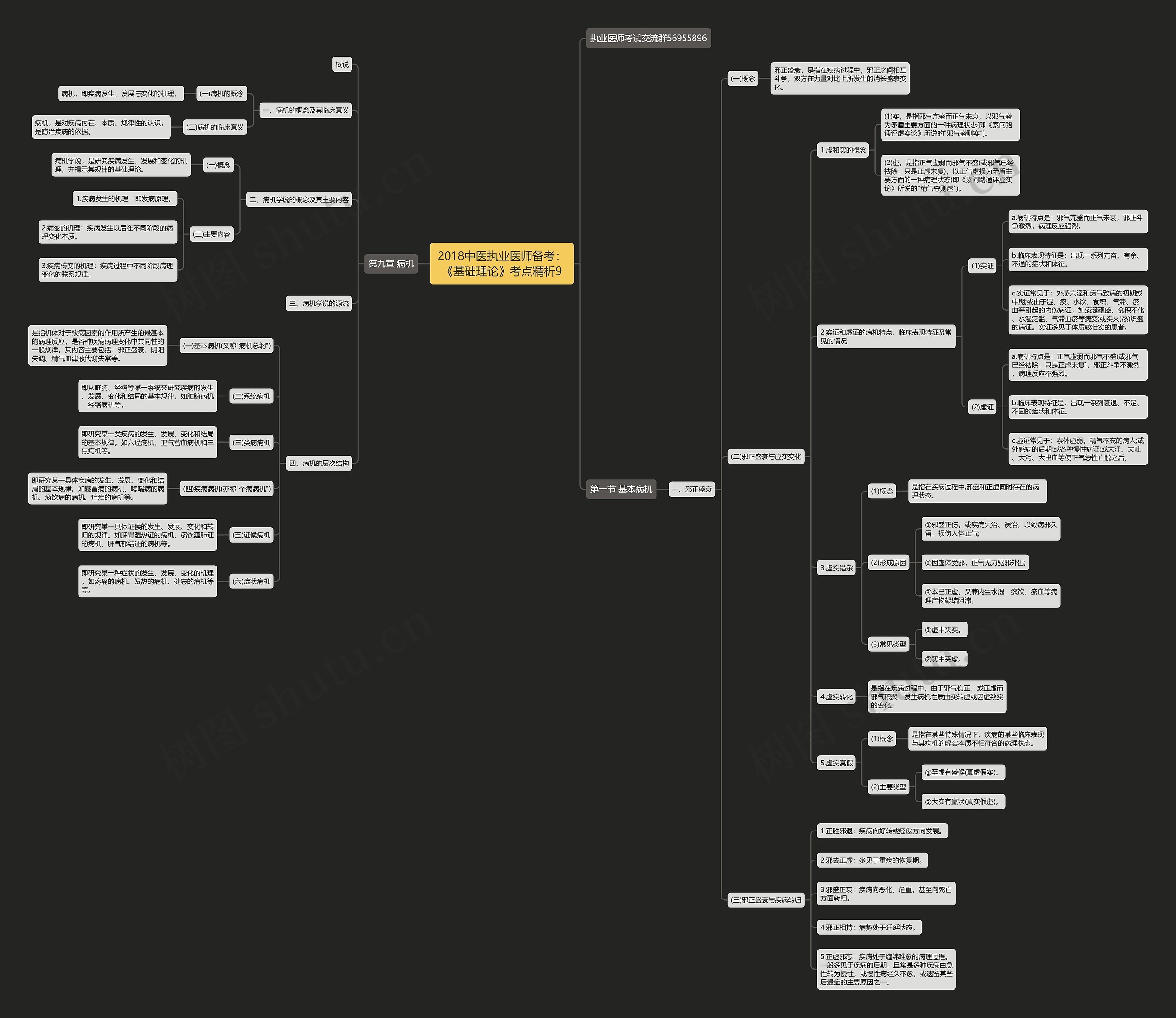 2018中医执业医师备考：《基础理论》考点精析9思维导图
