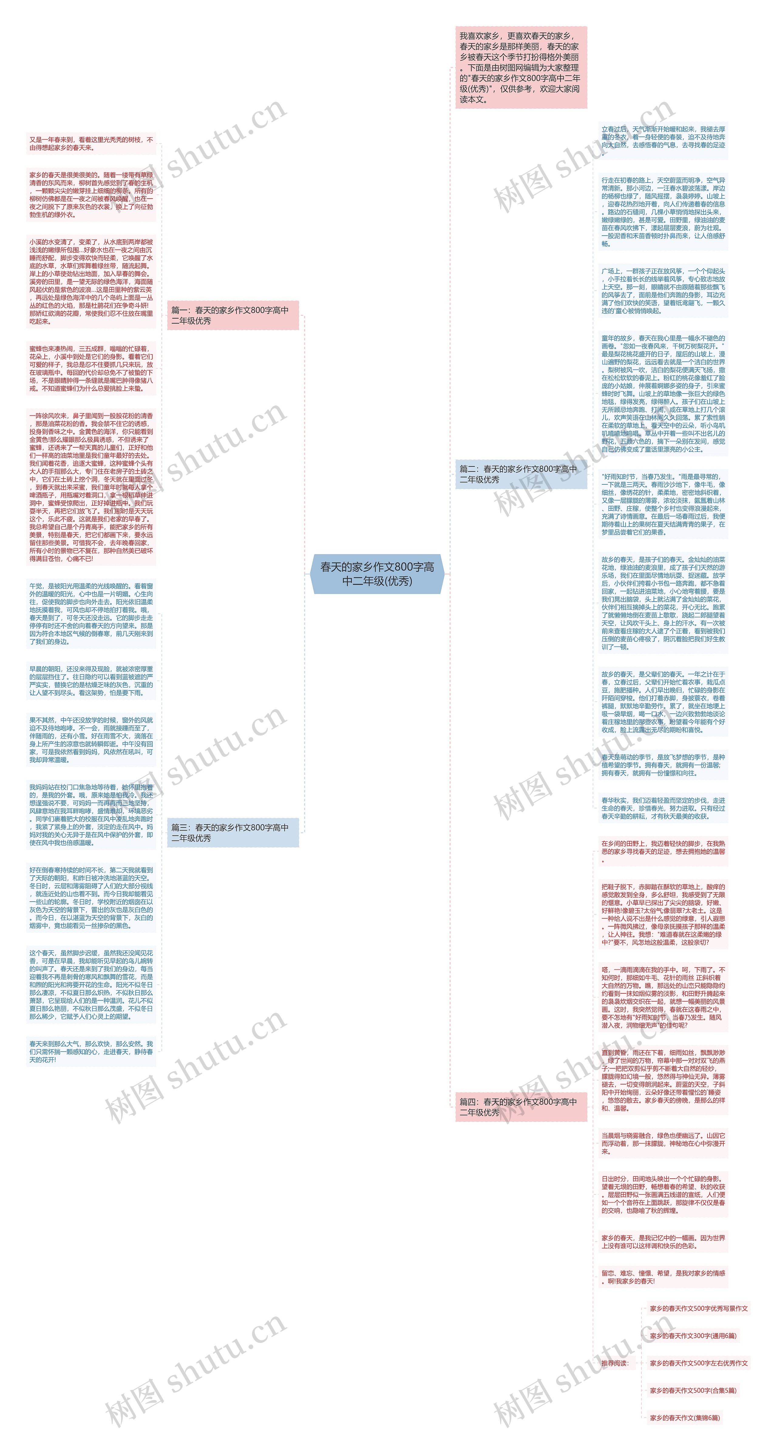 春天的家乡作文800字高中二年级(优秀)思维导图