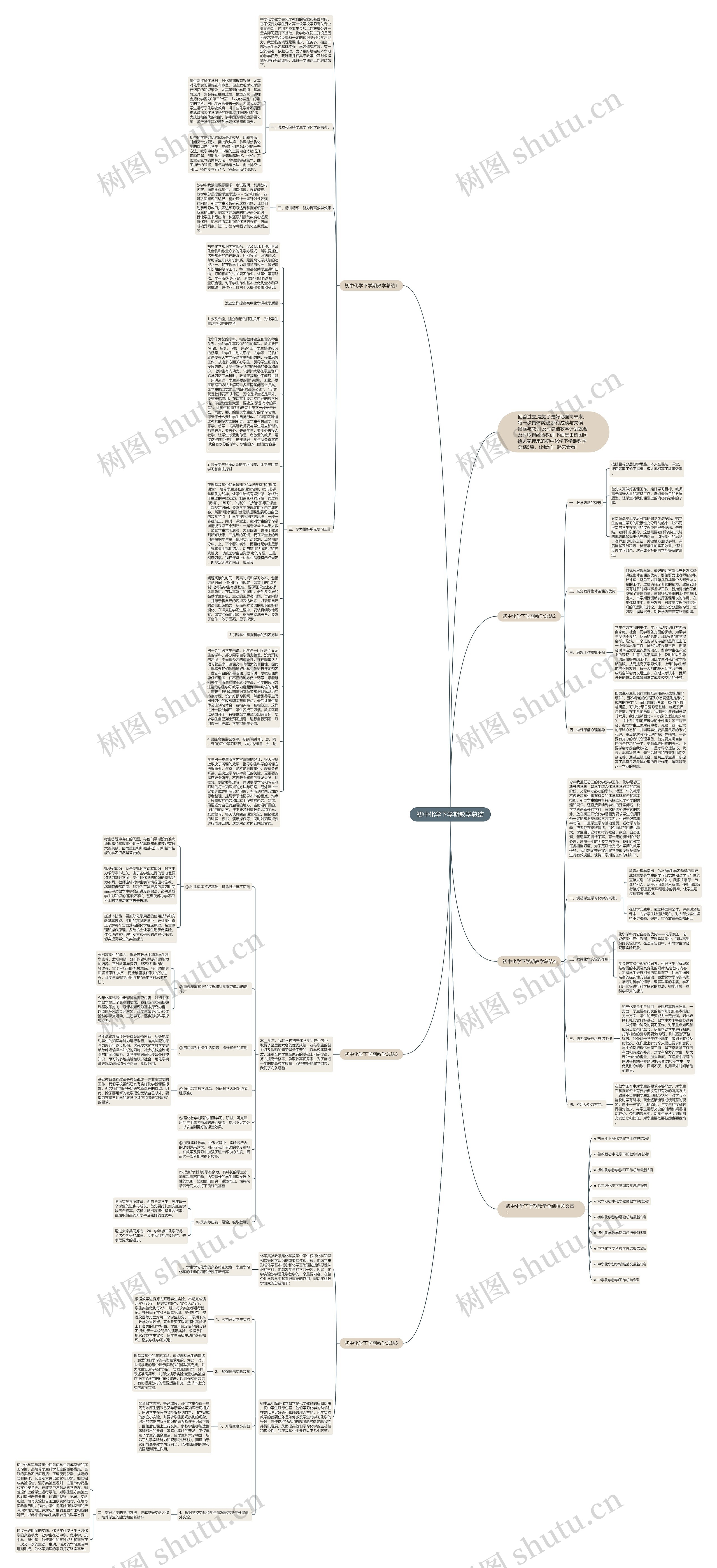 初中化学下学期教学总结思维导图