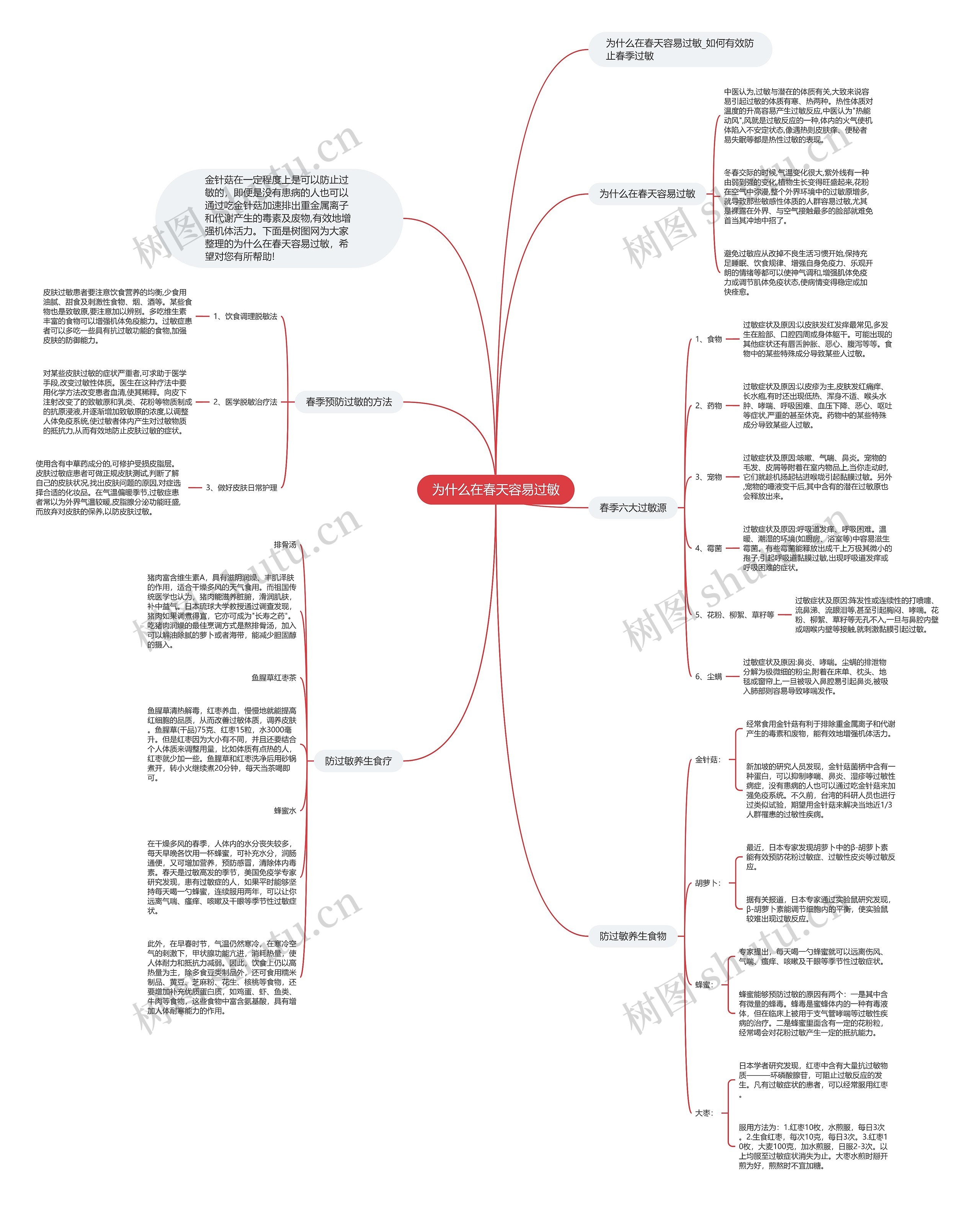 为什么在春天容易过敏思维导图