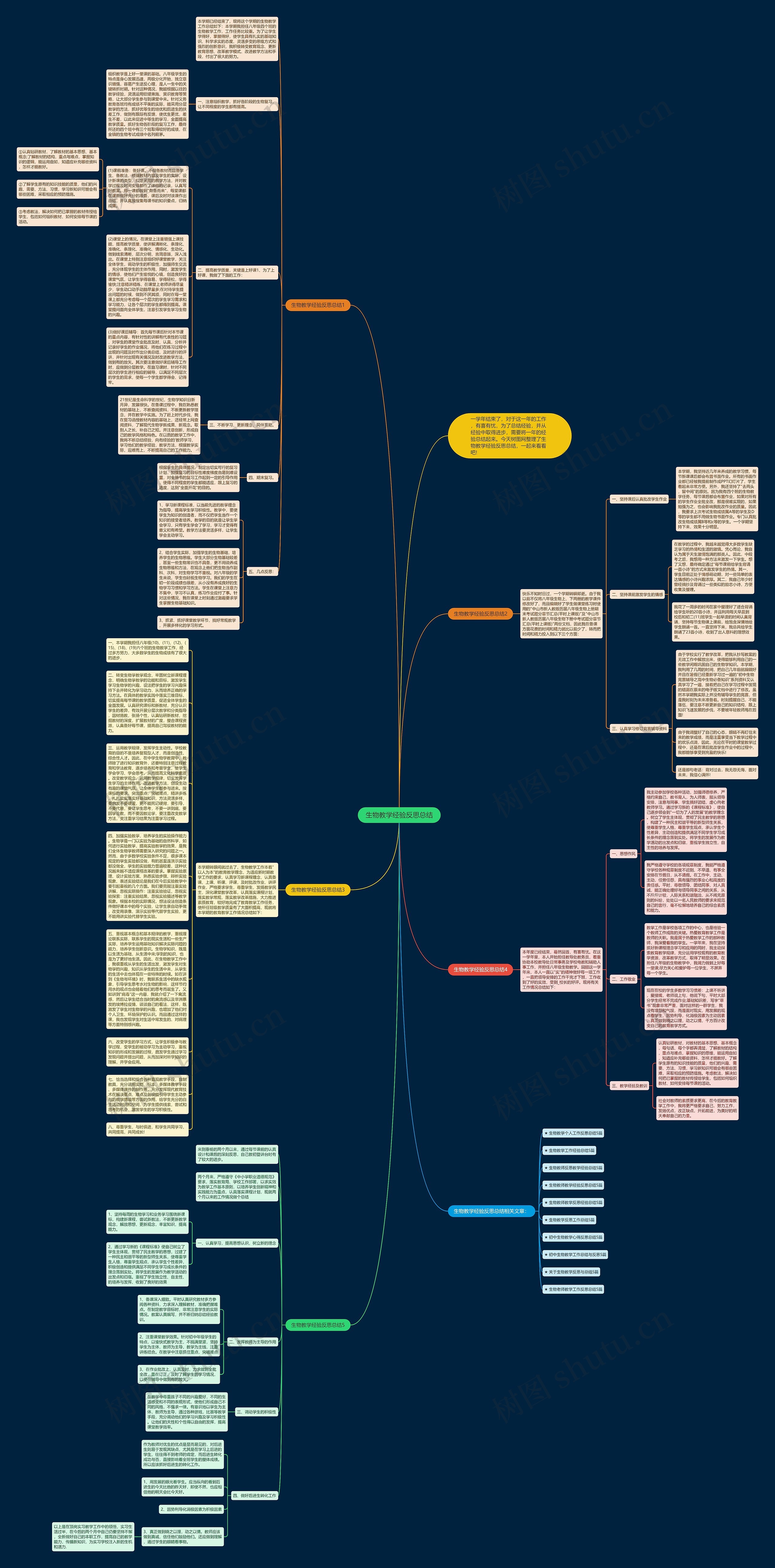 生物教学经验反思总结思维导图高清图 生物教学经验反思总结思维导图