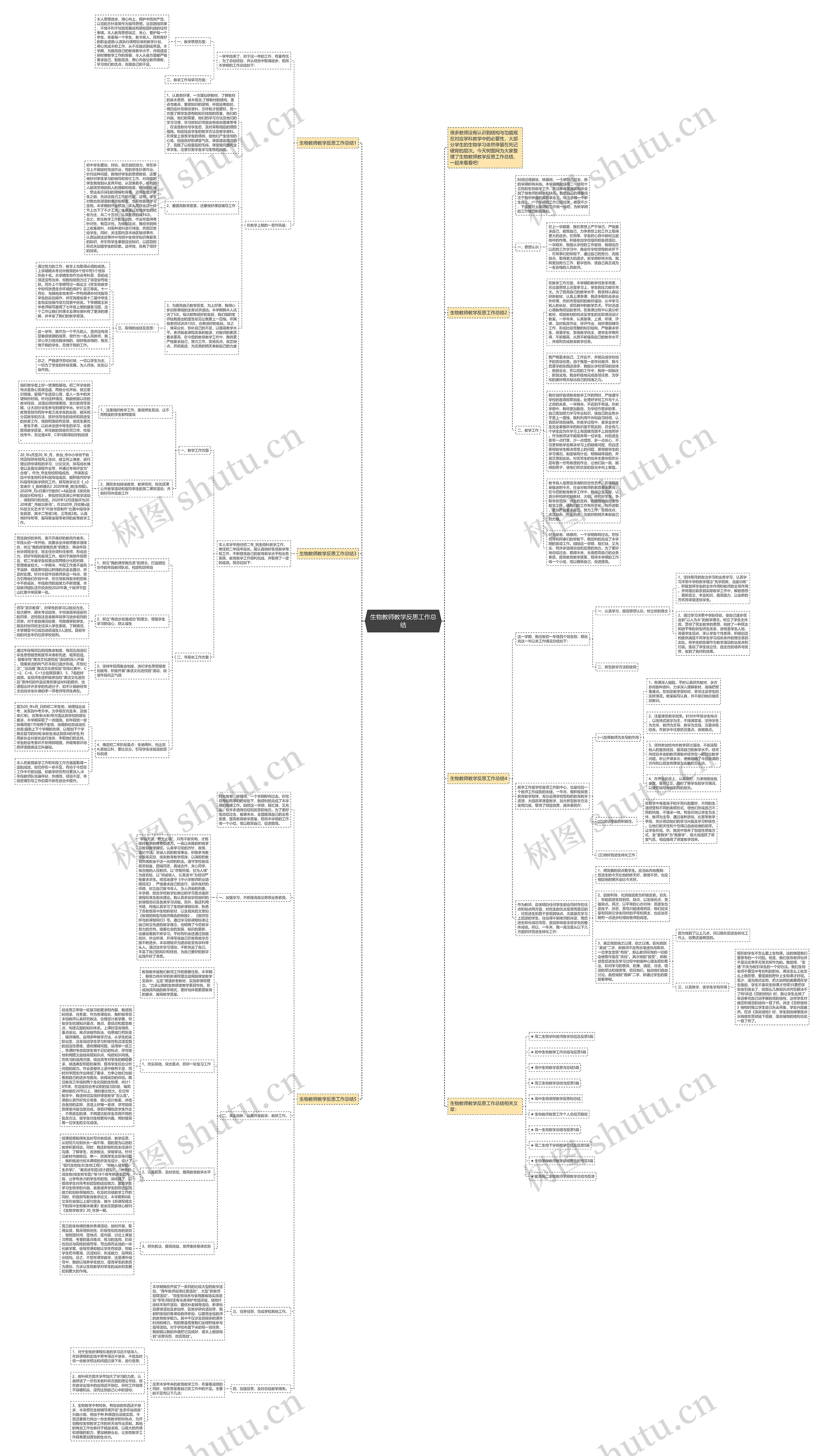 生物教师教学反思工作总结思维导图