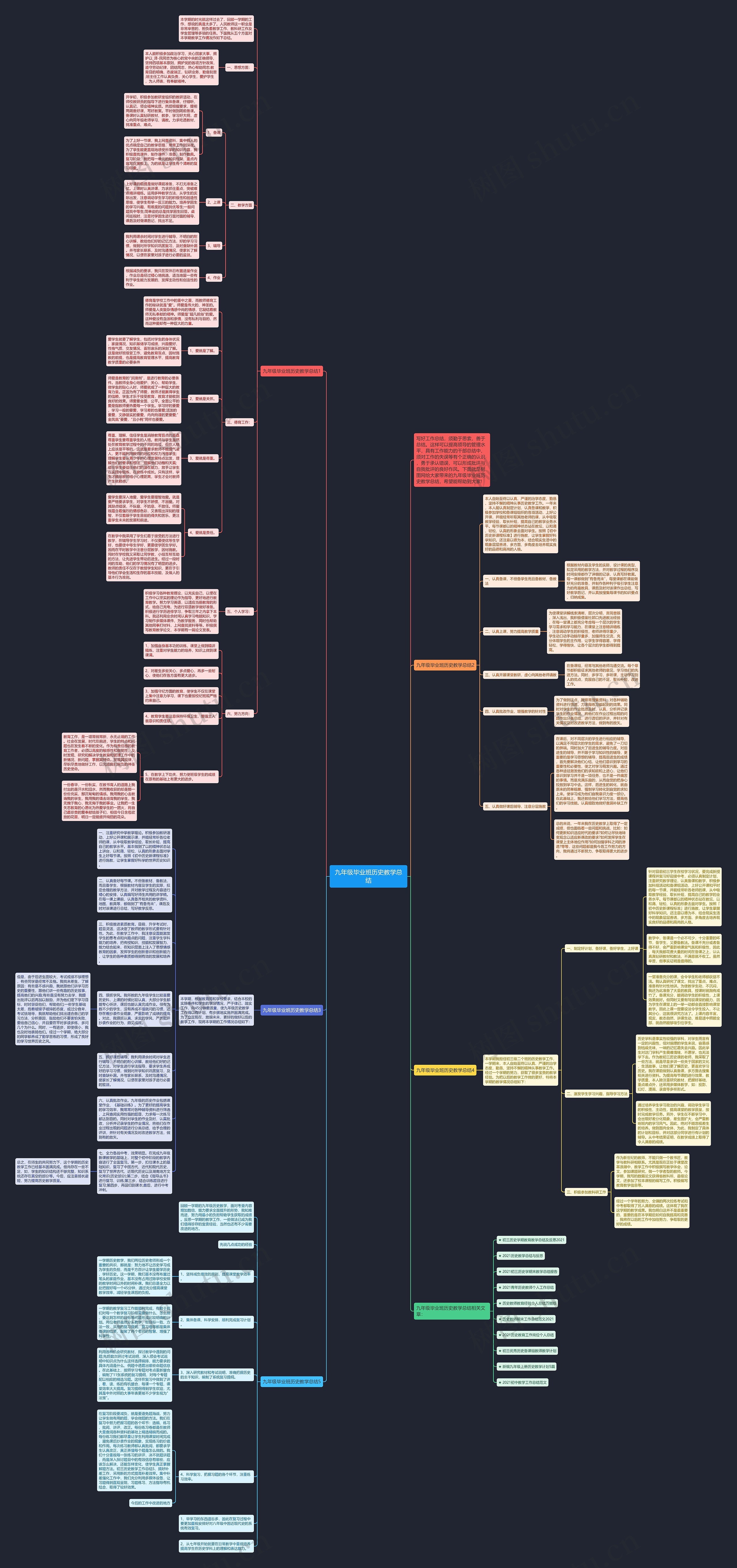 九年级毕业班历史教学总结思维导图