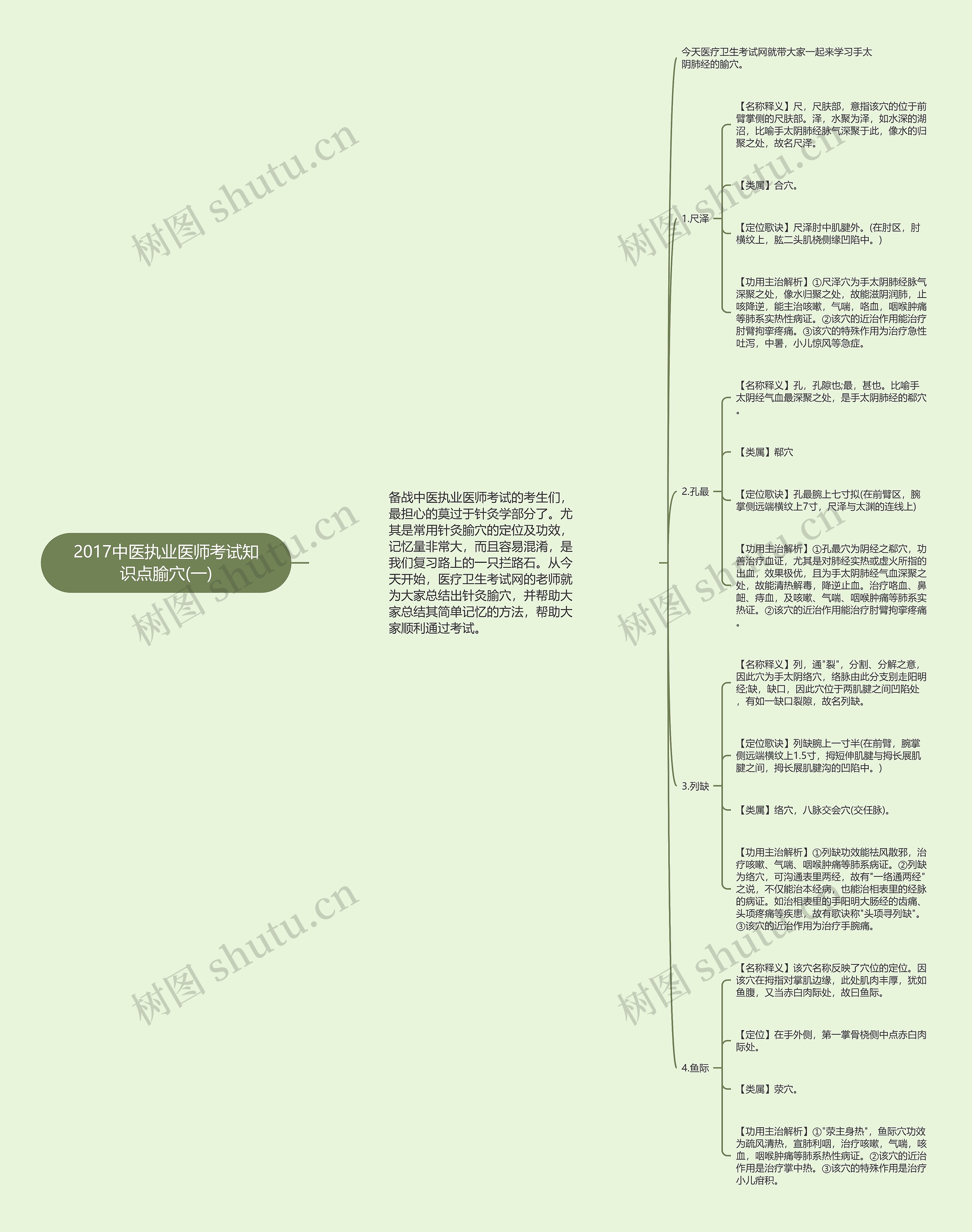 2017中医执业医师考试知识点腧穴(一)思维导图