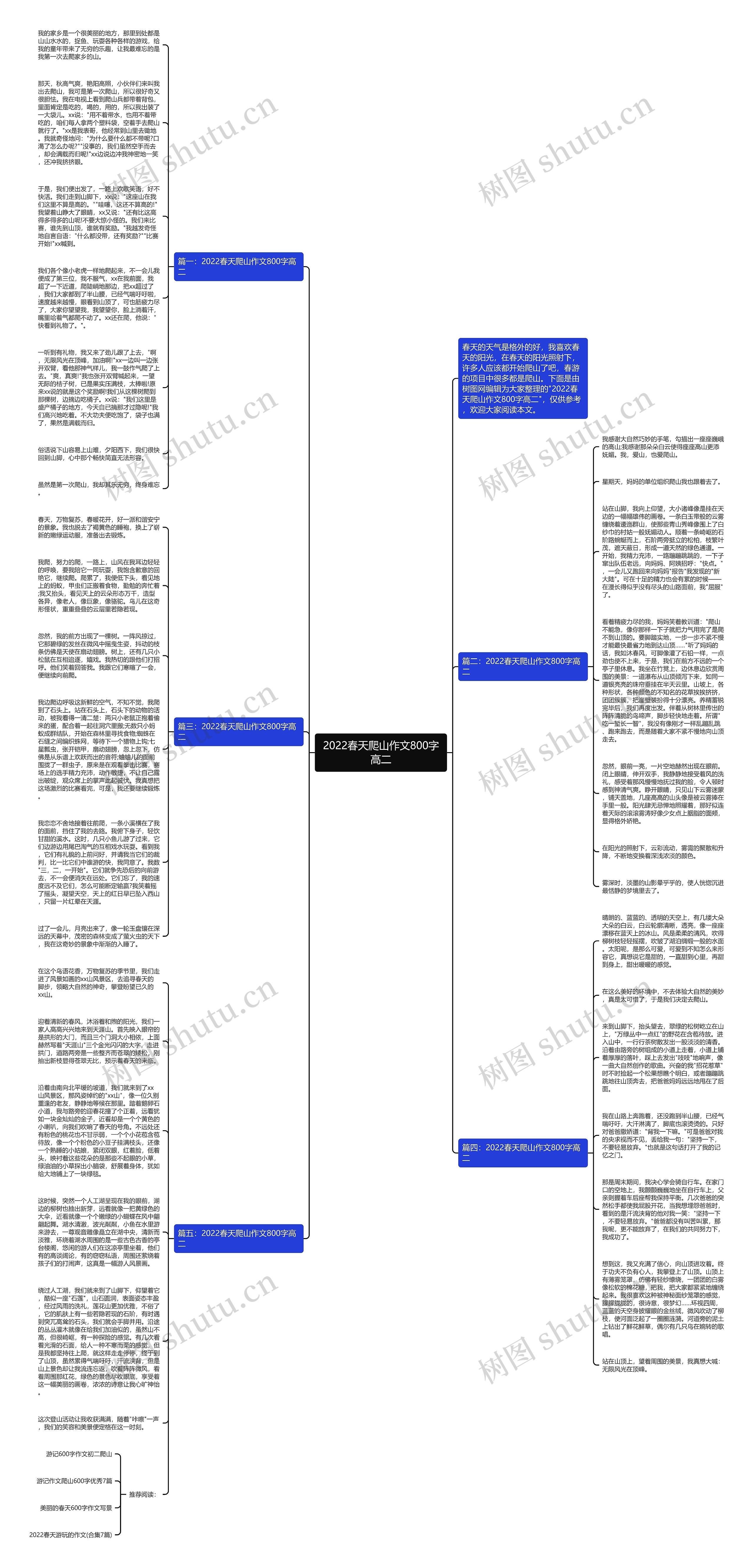 2022春天爬山作文800字高二思维导图