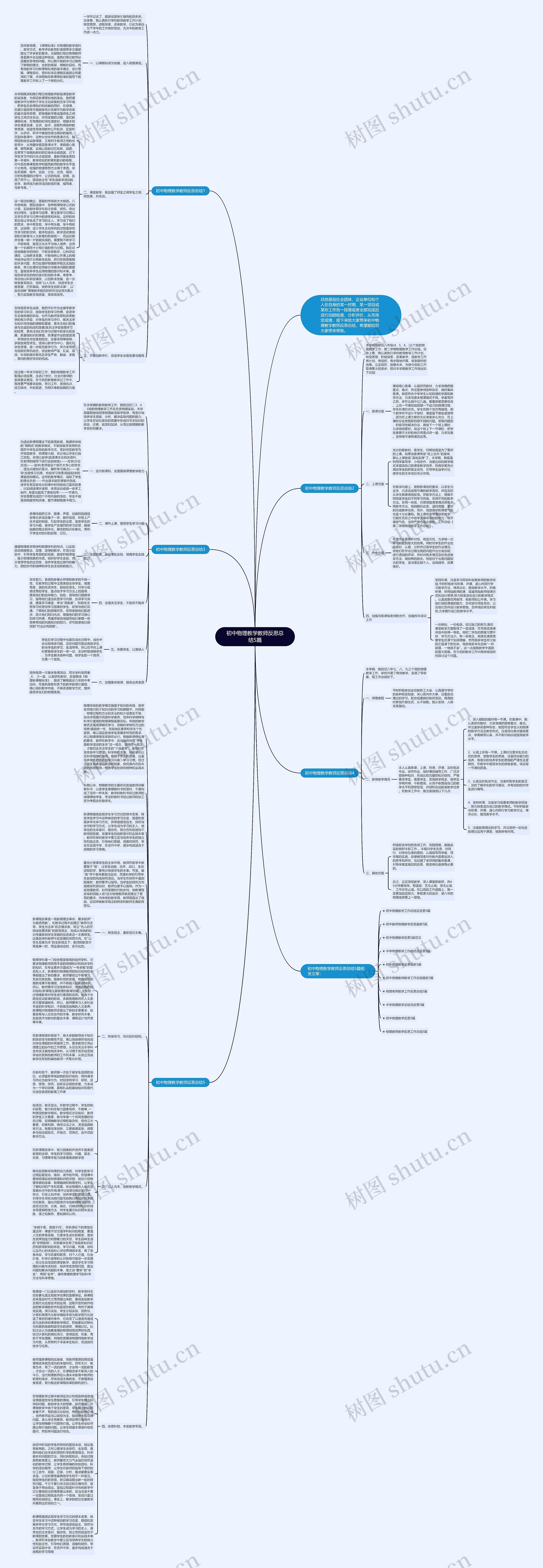 初中物理教学教师反思总结5篇思维导图