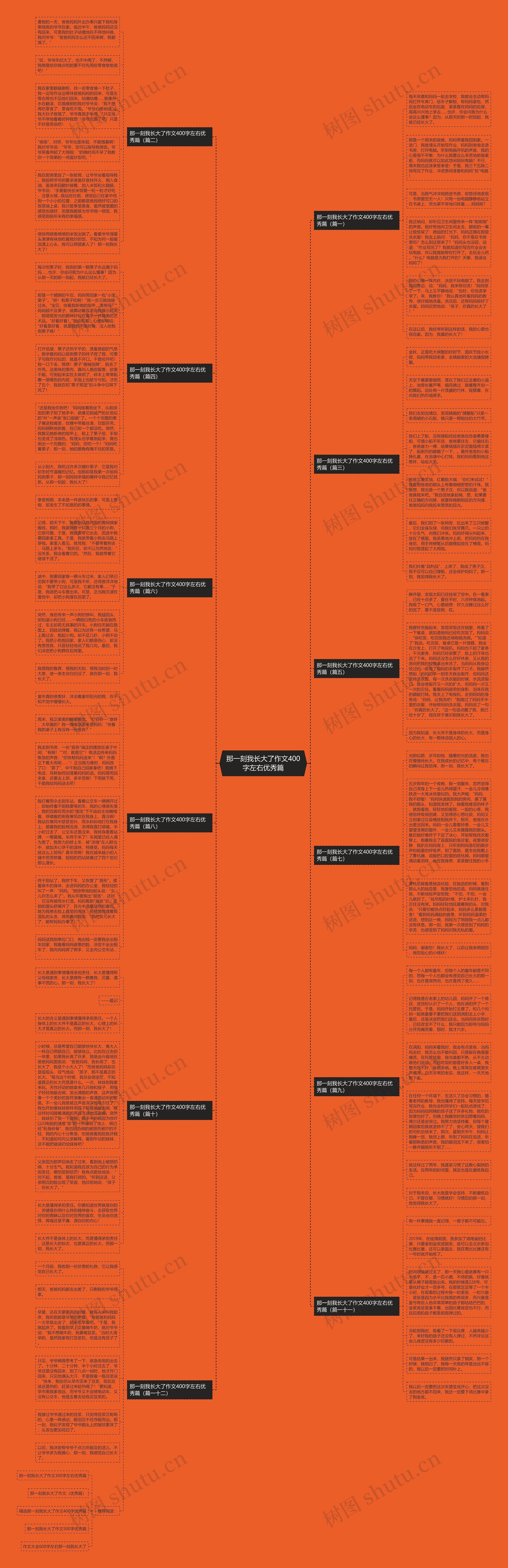 那一刻我长大了作文400字左右优秀篇思维导图